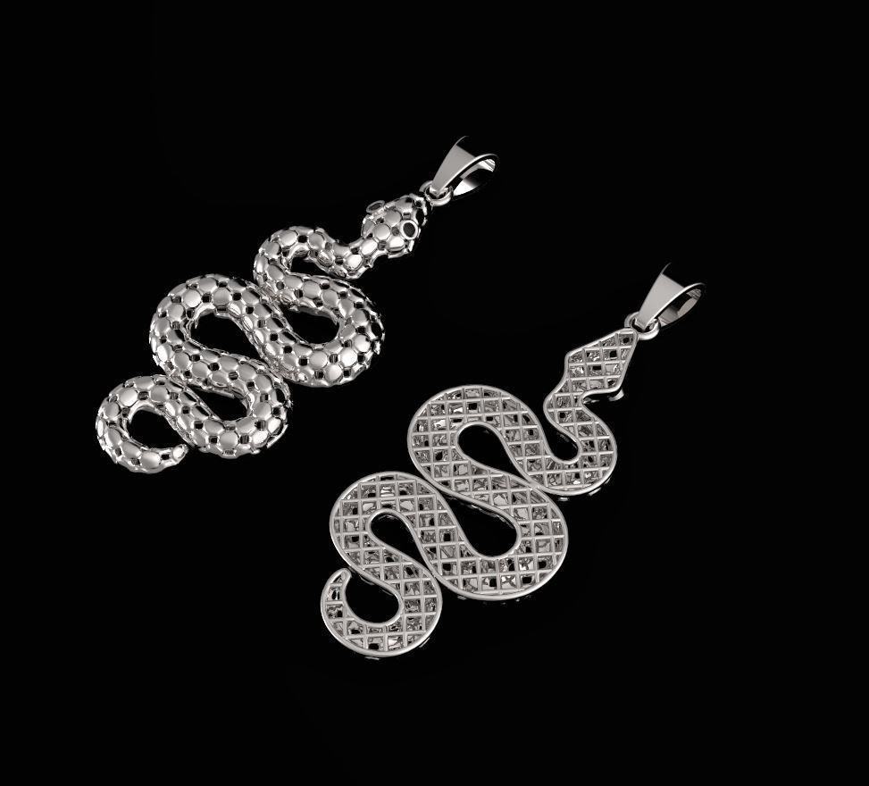 Snake Pendant 3D print model_3