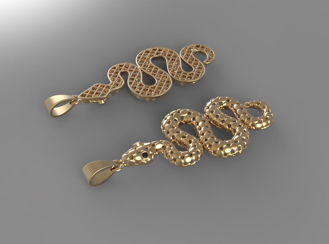 Snake Pendant 3D print model_2