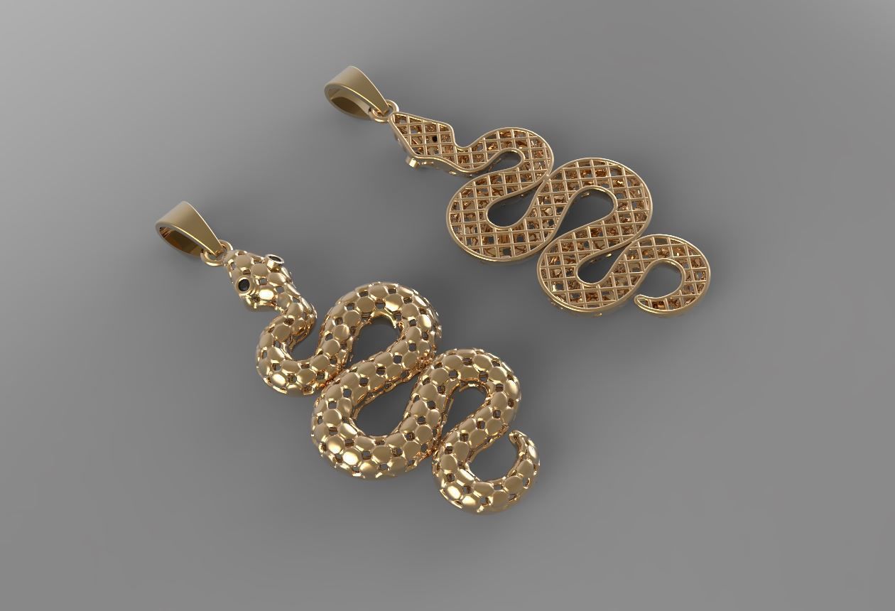 Snake Pendant 3D print model_1