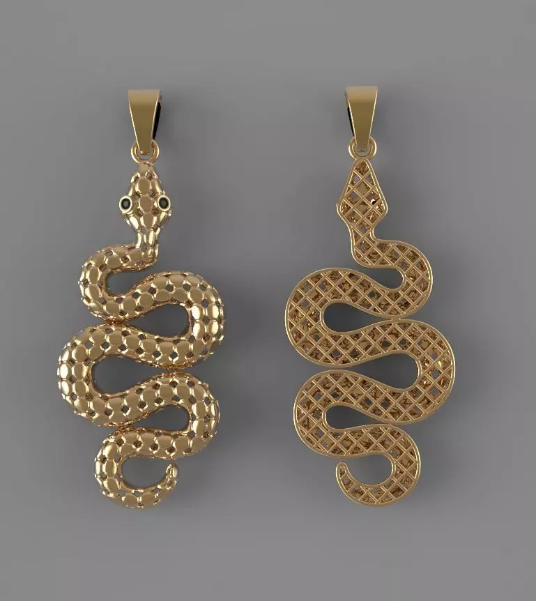 Snake Pendant 3D print model_0