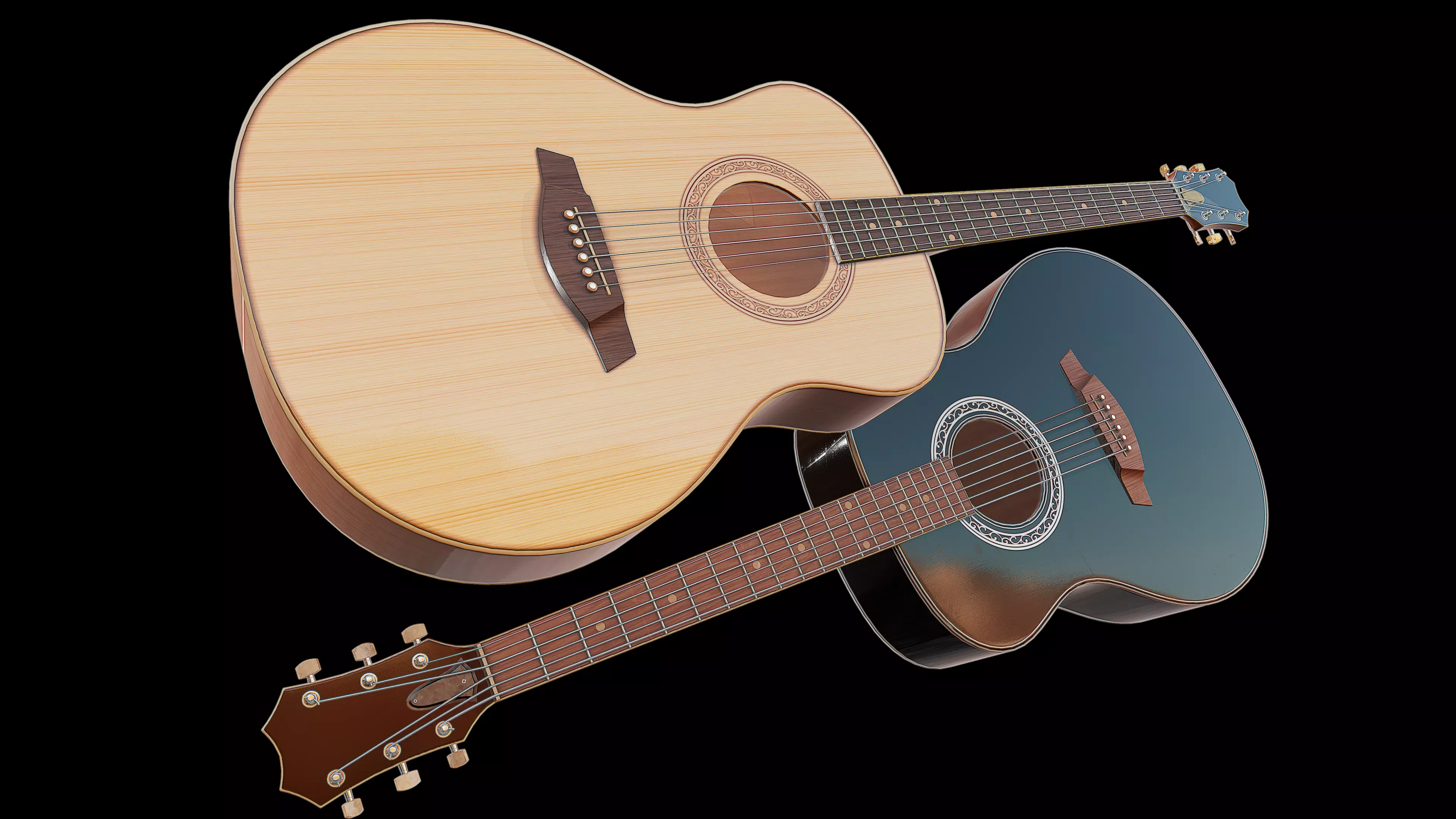 Acoustic Guitar Free low-poly 3D model