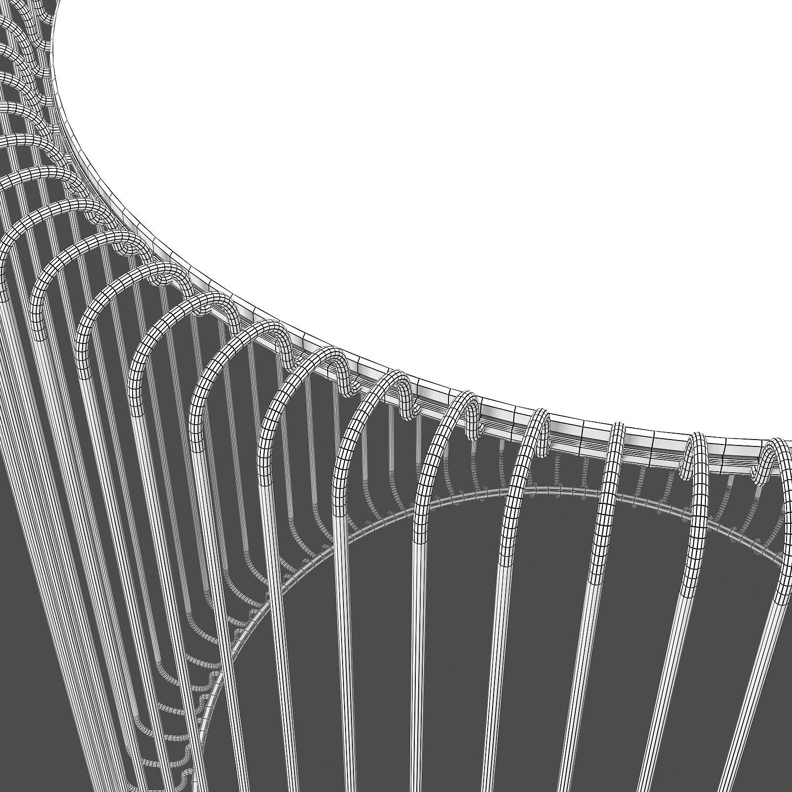 Kare wire coffee table black 3D model_7