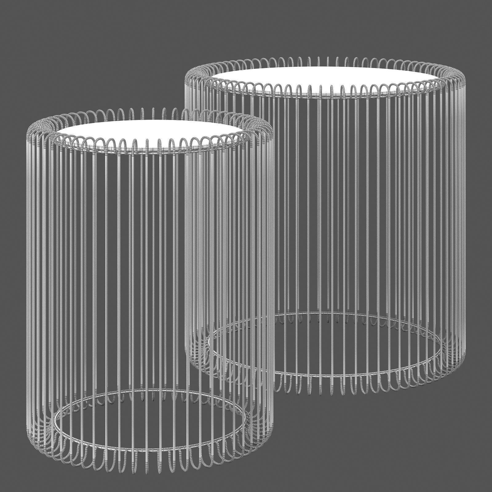 Kare wire coffee table black 3D model_6