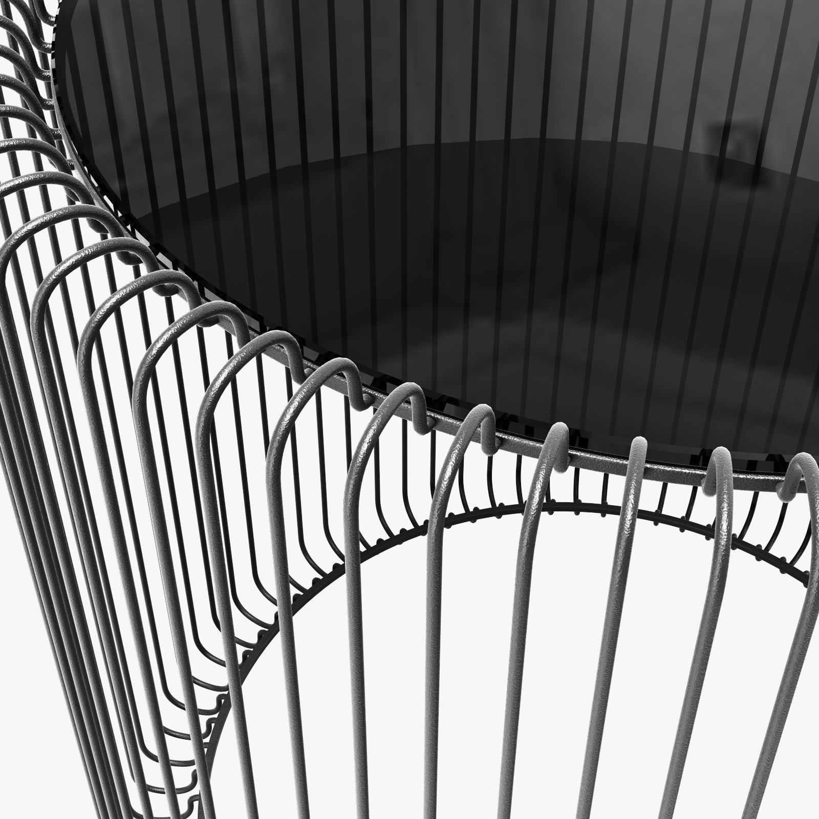Kare wire coffee table black 3D model_5
