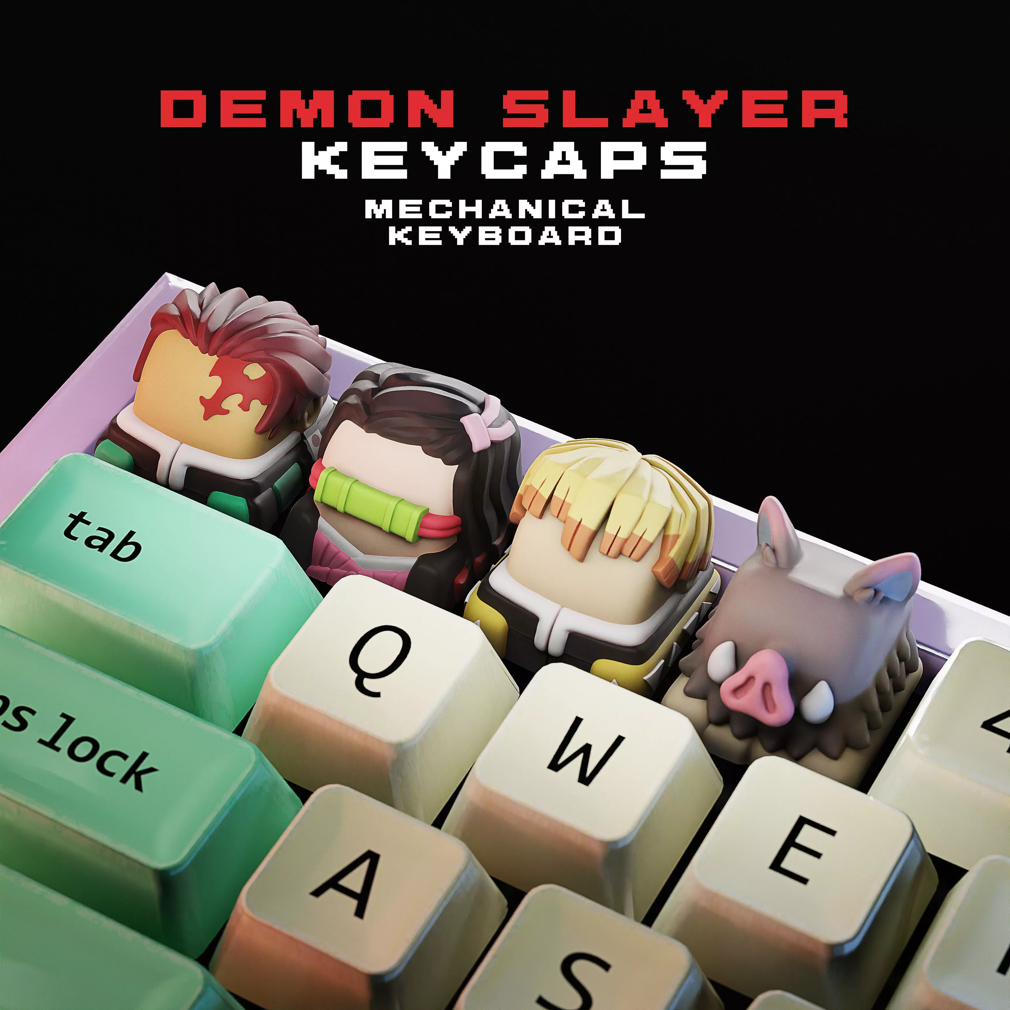 Demon Slayer Keycaps - Mechanical Keyboard 3D print model_0