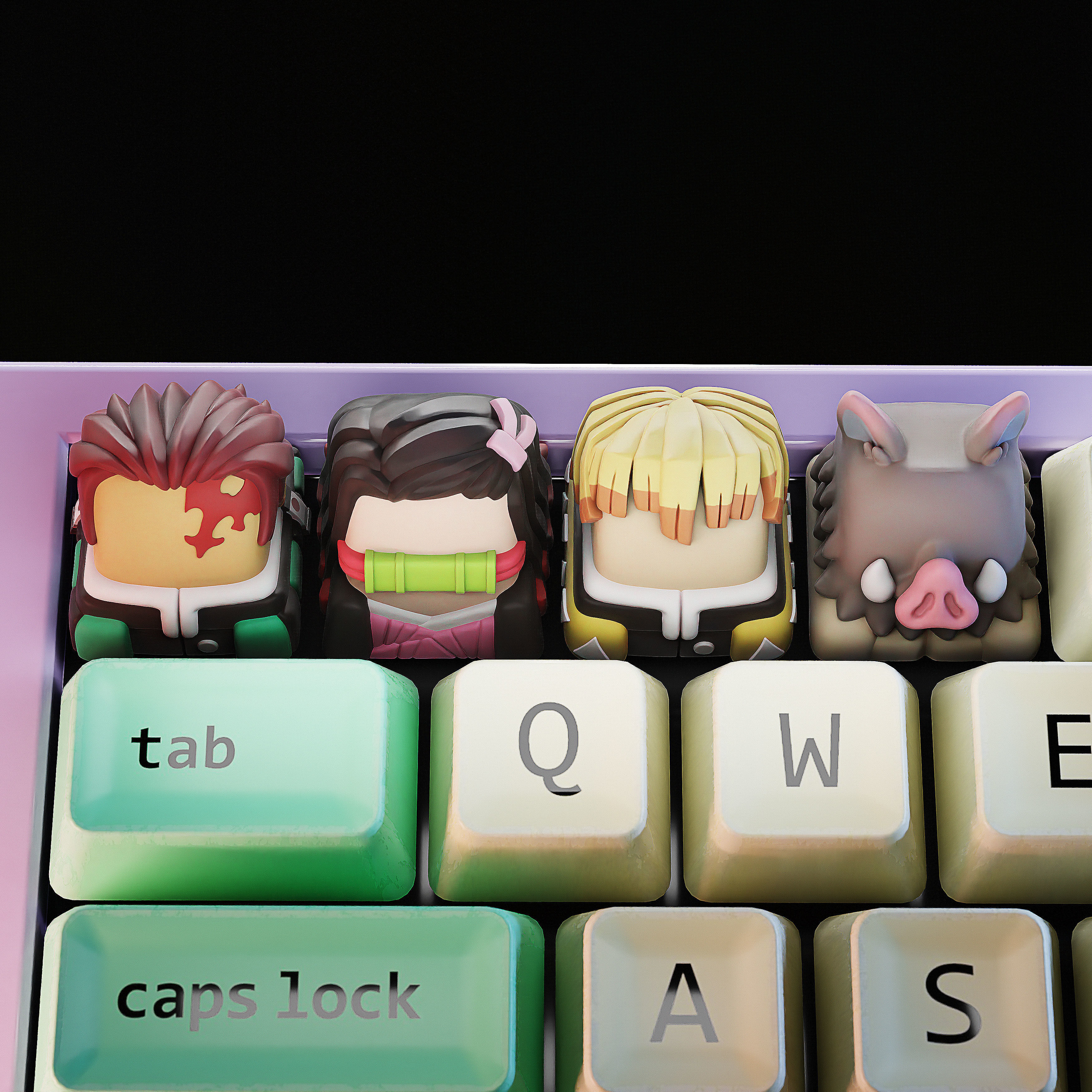 Demon Slayer Keycaps - Mechanical Keyboard 3D print model_1