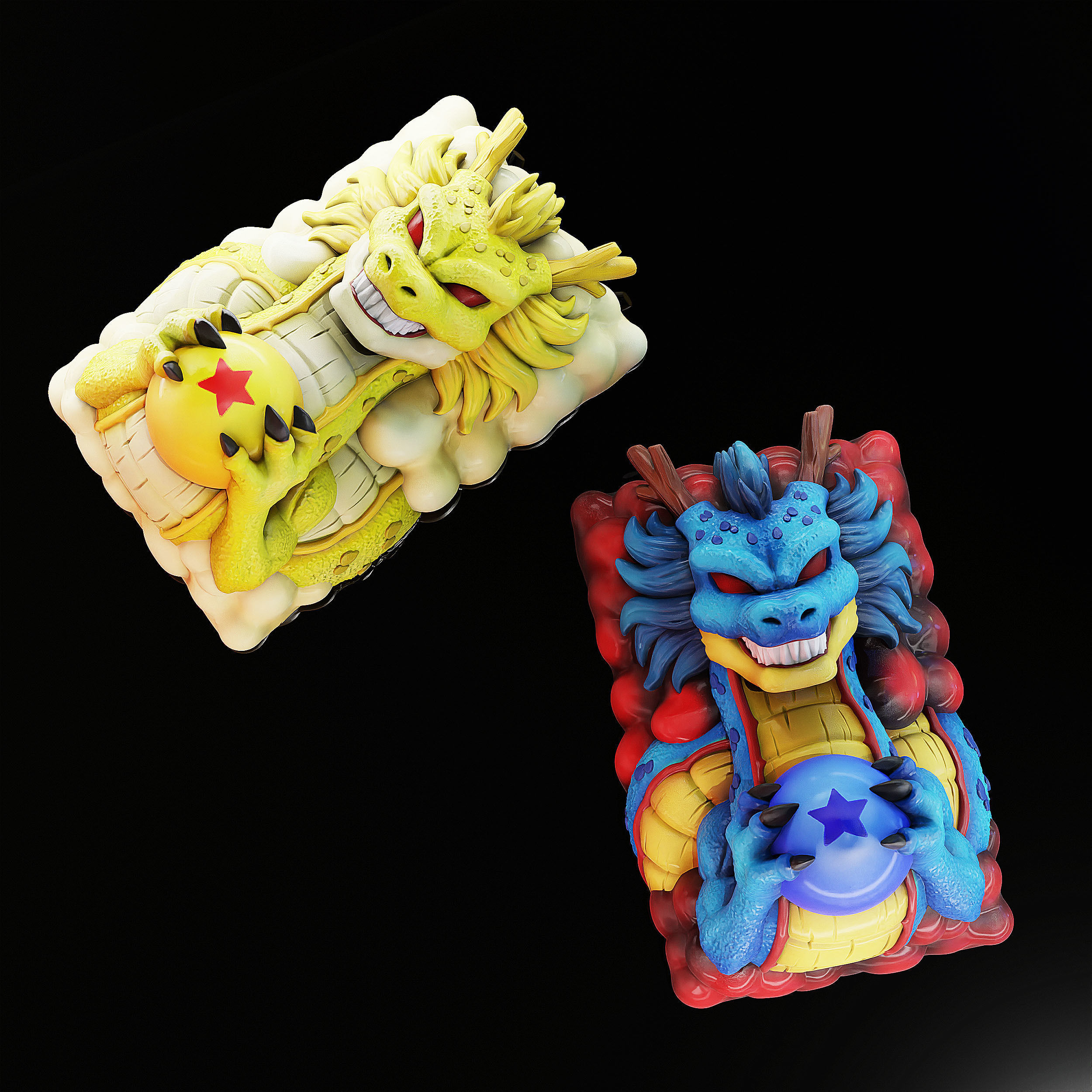 Sheng Long Shenron- Dragon ball Tab Keycap - Mechanical Keyboard 3D print model_2