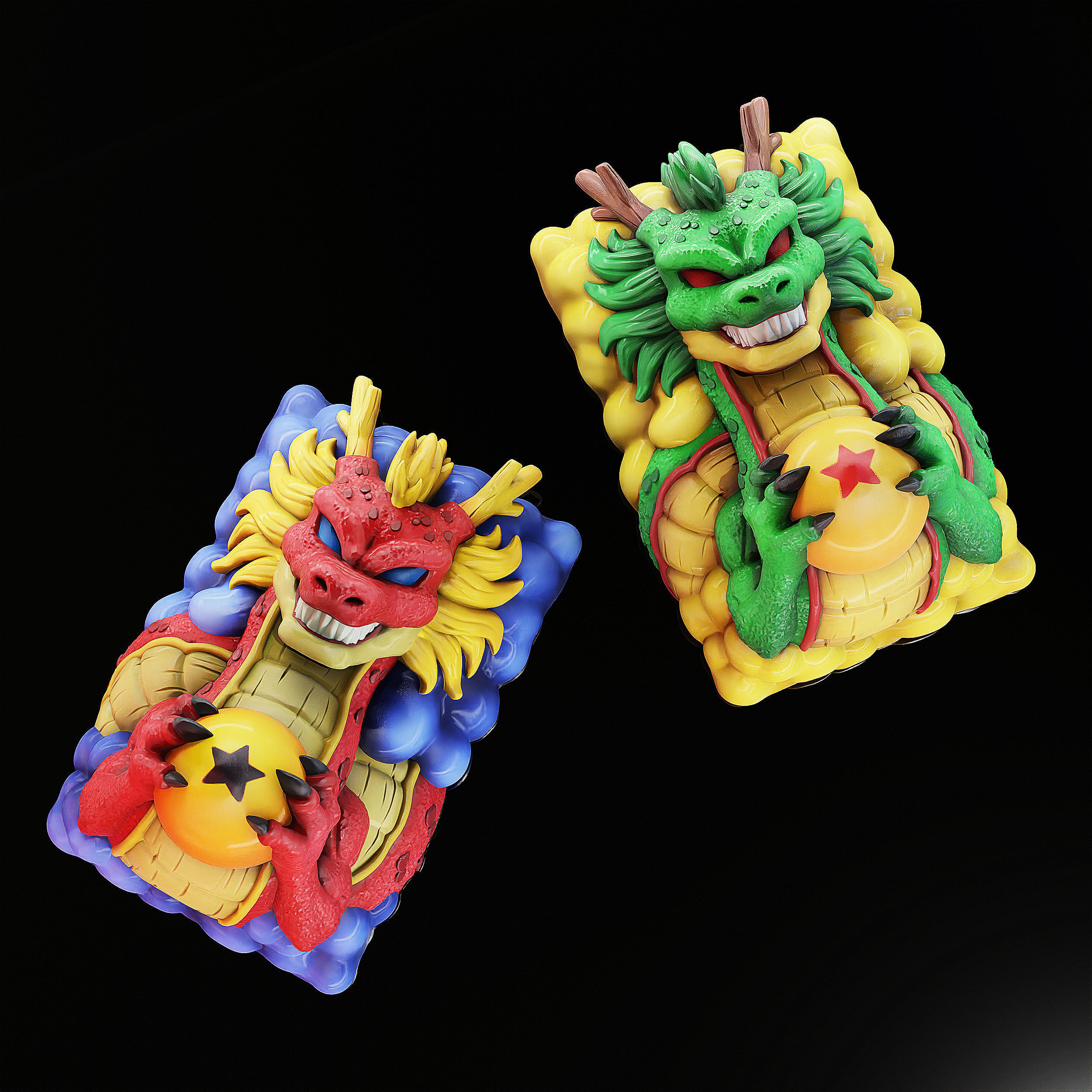 Sheng Long Shenron- Dragon ball Tab Keycap - Mechanical Keyboard 3D print model_1