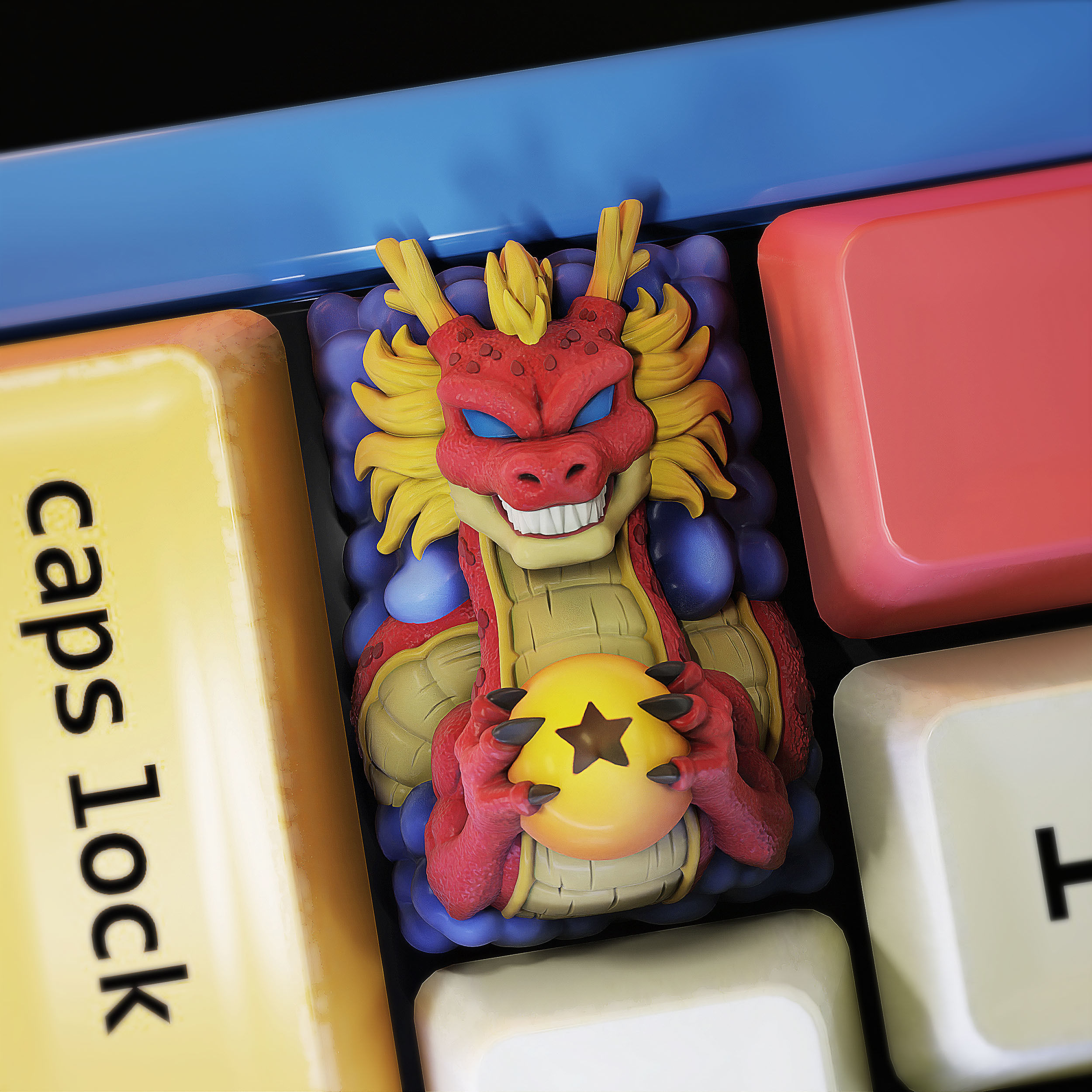 Sheng Long Shenron- Dragon ball Tab Keycap - Mechanical Keyboard 3D print model_6