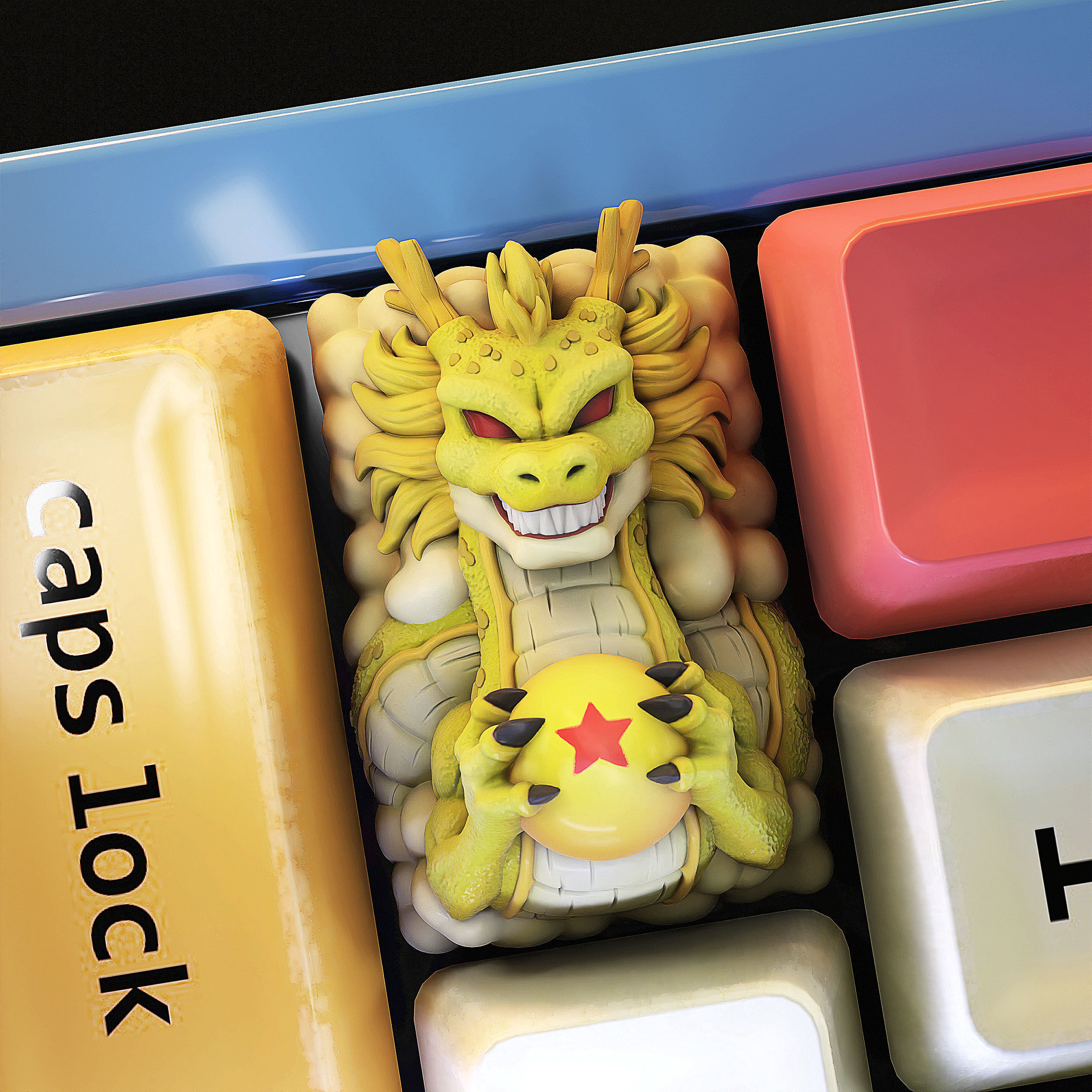 Sheng Long Shenron- Dragon ball Tab Keycap - Mechanical Keyboard 3D print model_5