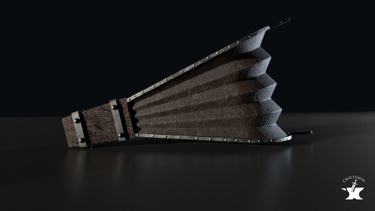 Bellows sword Low-poly 3D model_4