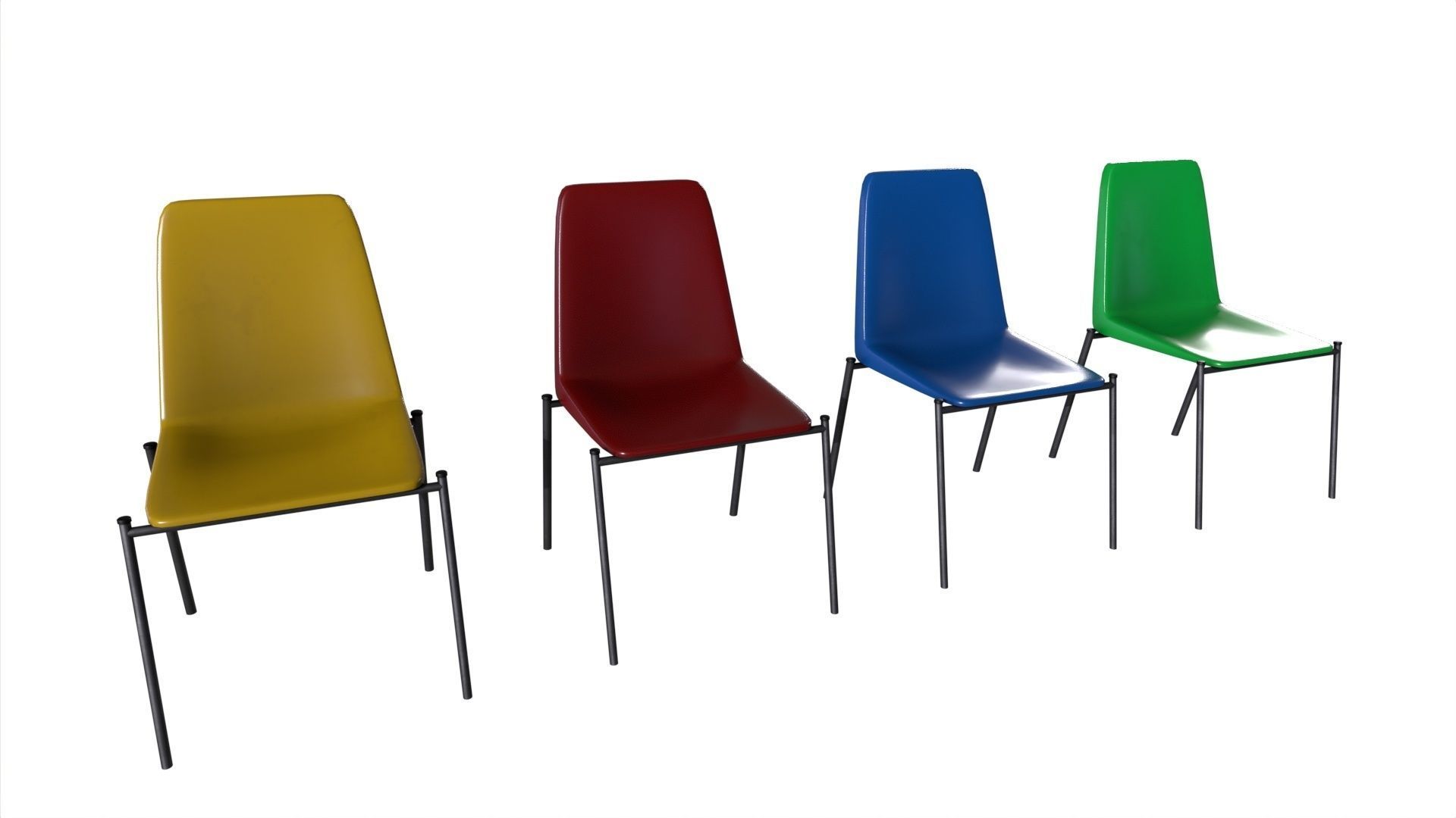 Chairs Pack - Game props 3D Model Collection_8