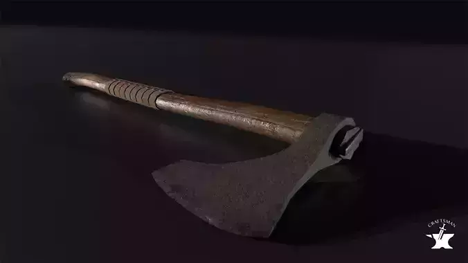 Medieval Axe Low-poly 3D model