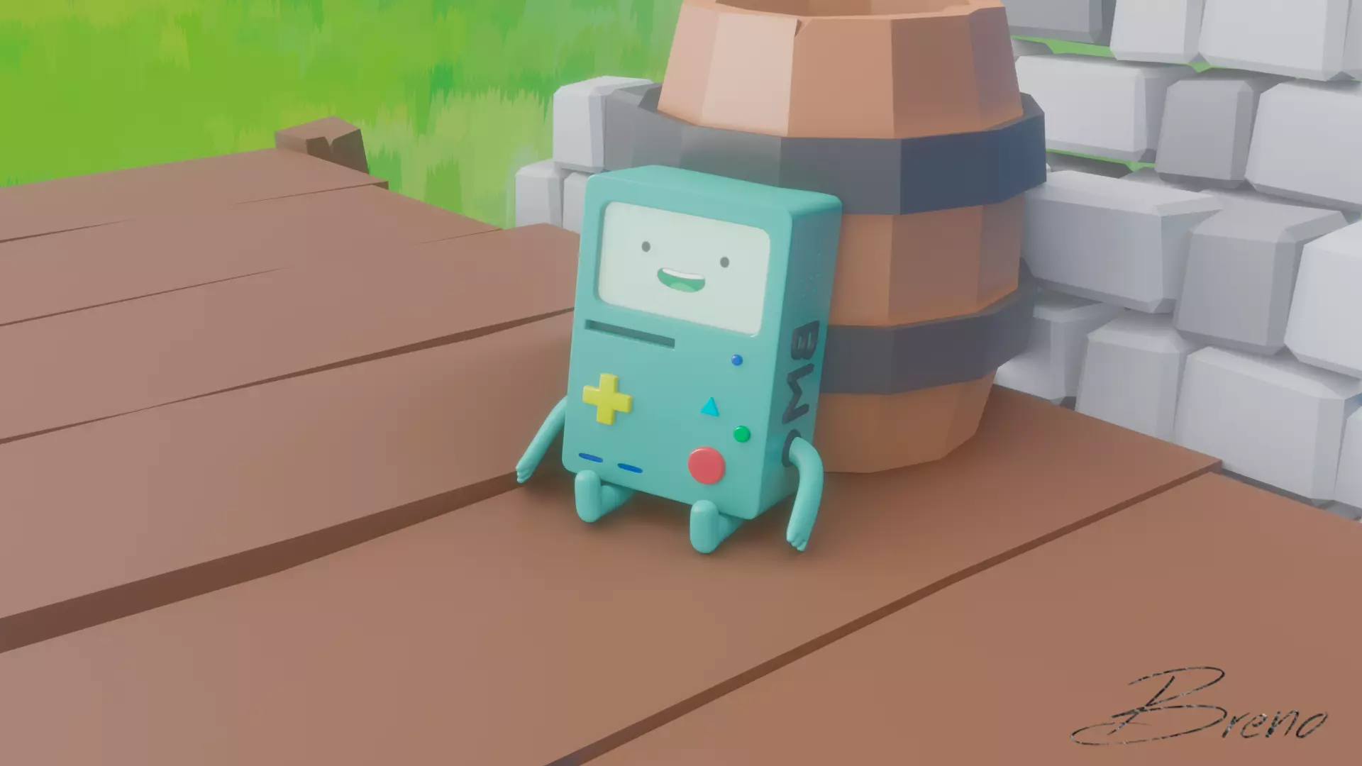 Bmo Adventure Time Low-poly 3D model_0