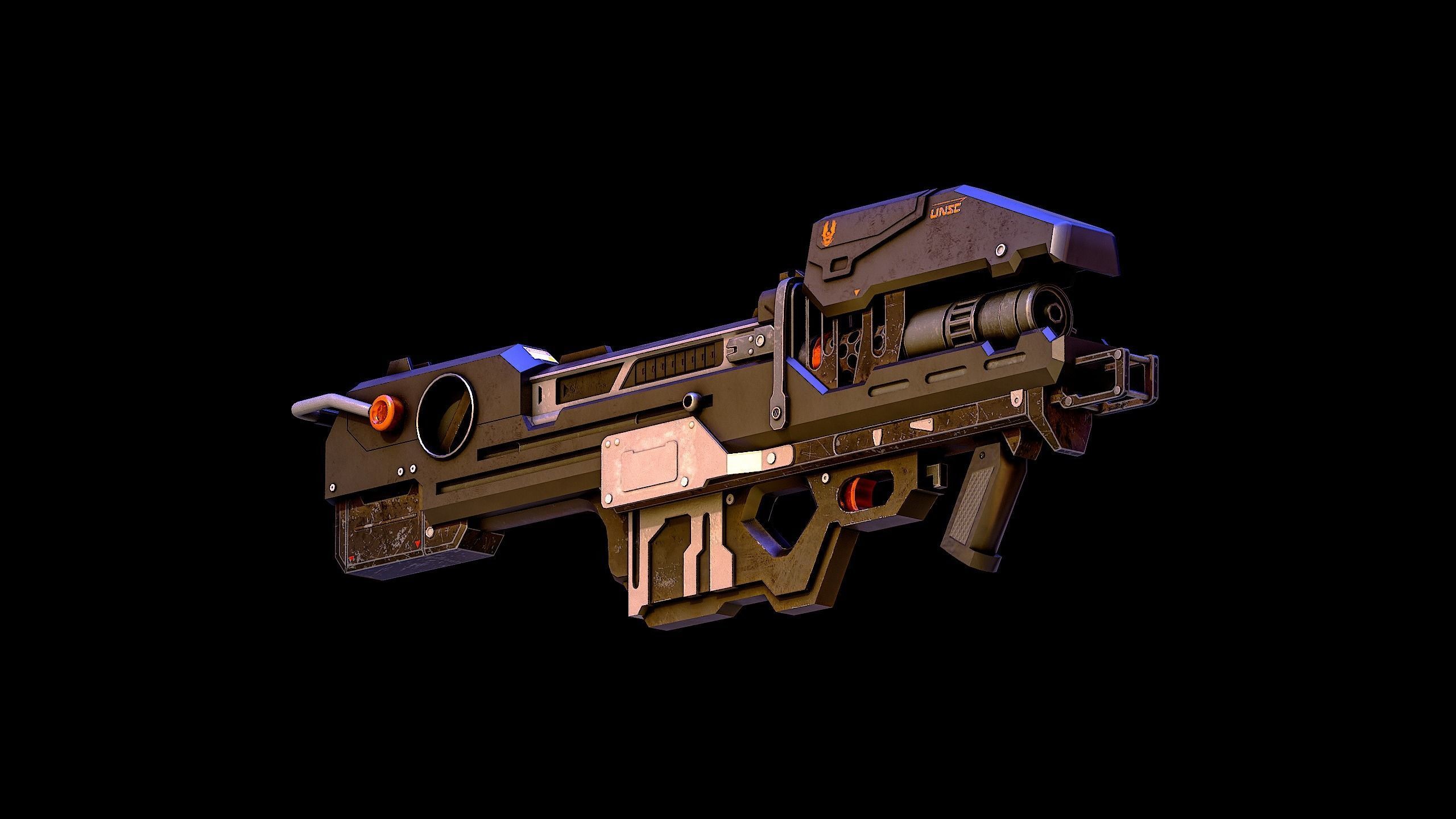 M6 GNR Spartan Laser Gun Low-poly 3D model_2