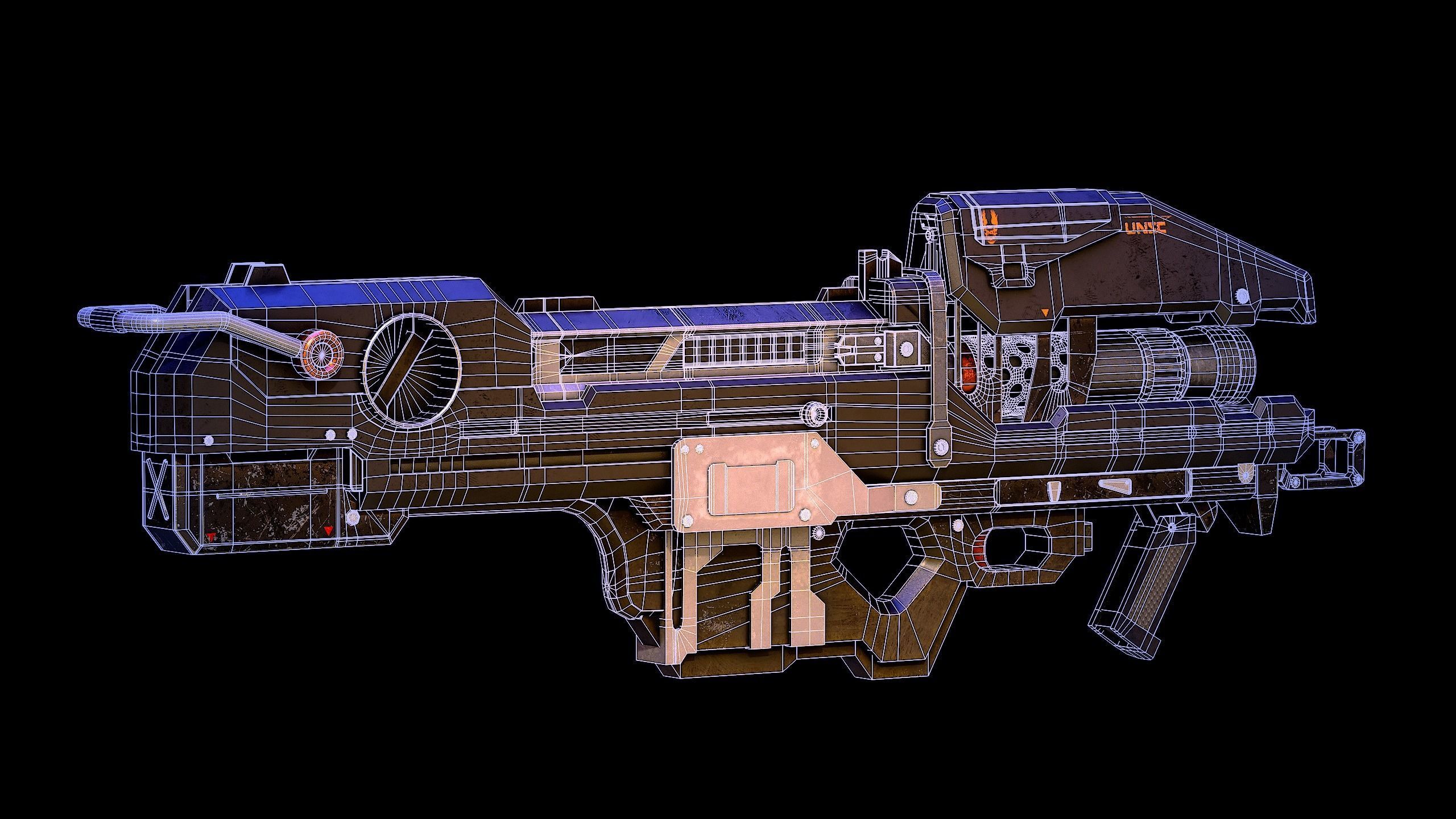 M6 GNR Spartan Laser Gun Low-poly 3D model_7