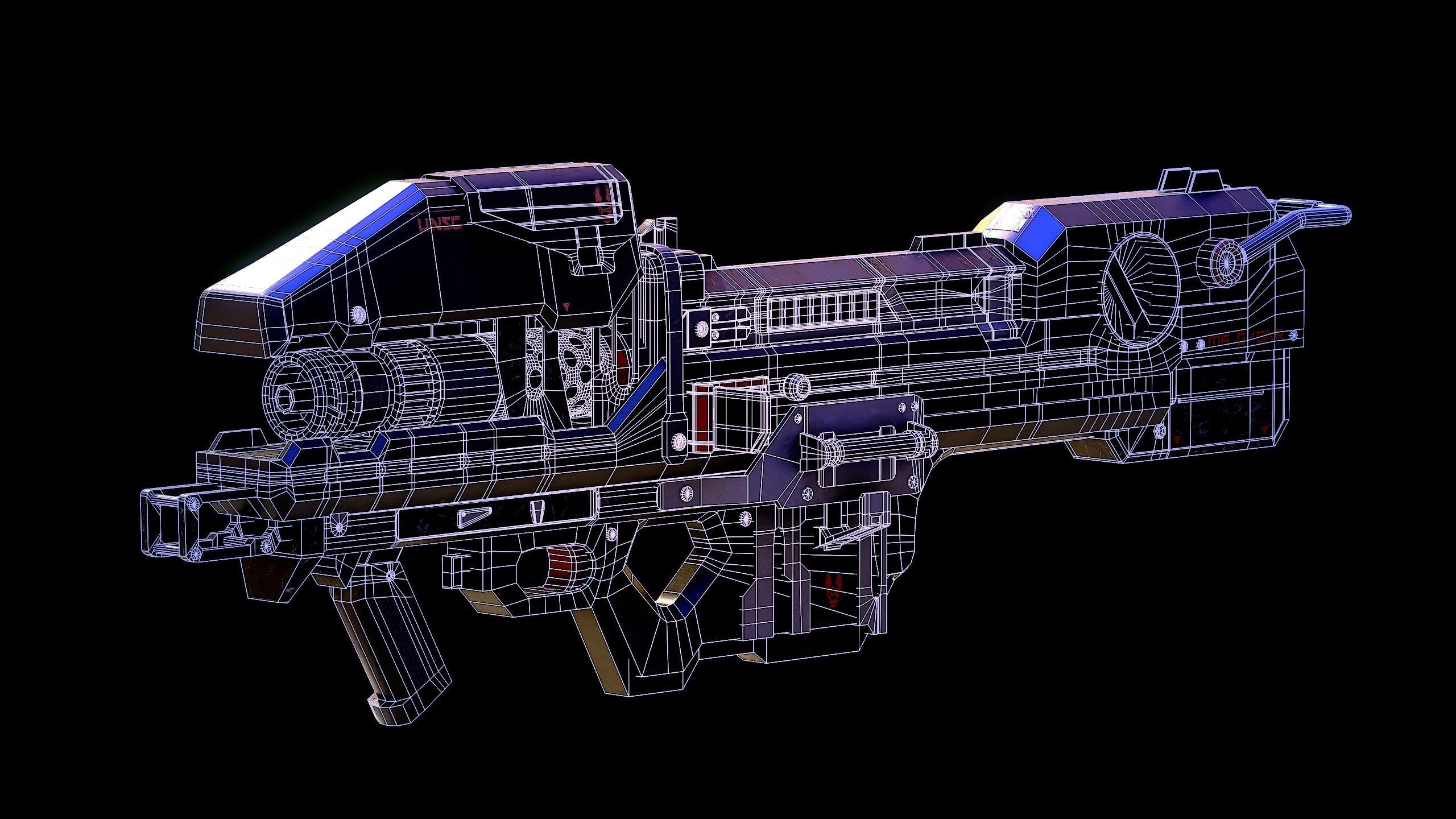 M6 GNR Spartan Laser Gun Low-poly 3D model_6
