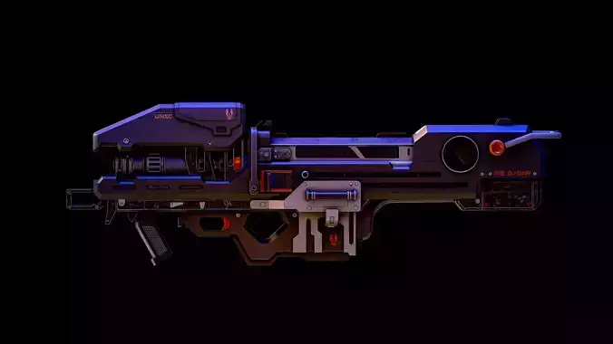 M6 GNR Spartan Laser Gun Low-poly 3D model