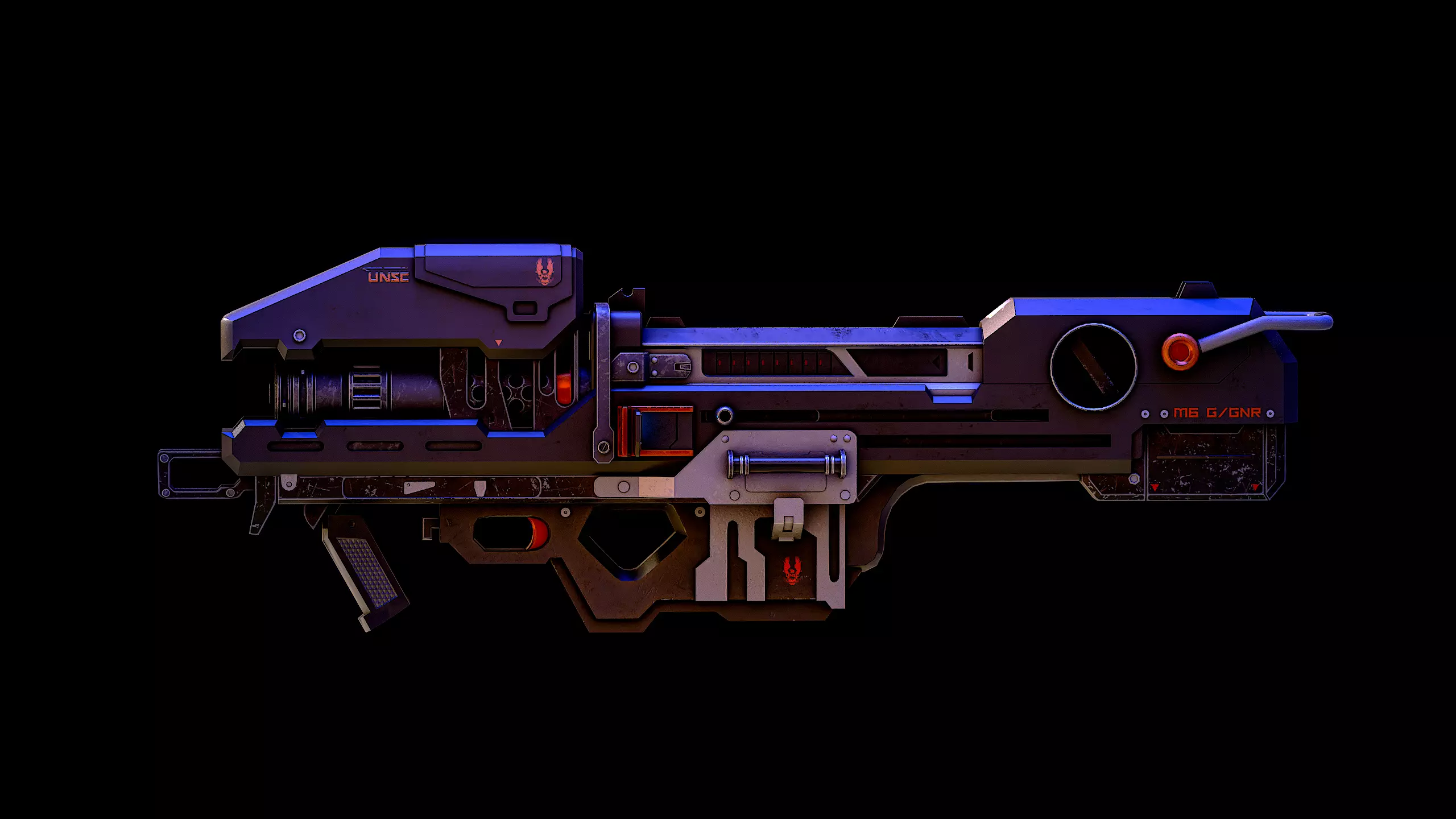 M6 GNR Spartan Laser Gun Low-poly 3D model_0