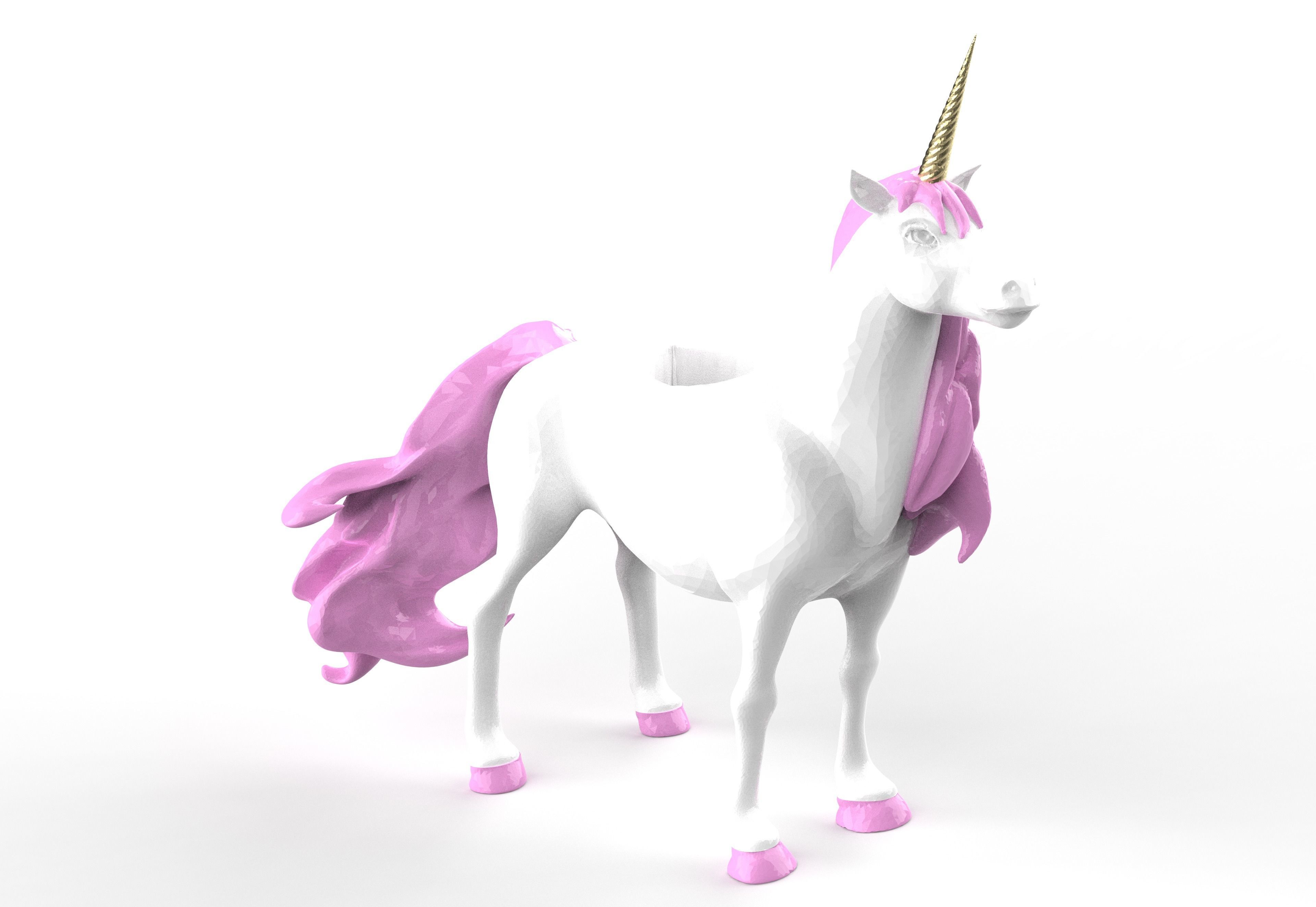 Unicorn pencil holder 3D print model_1