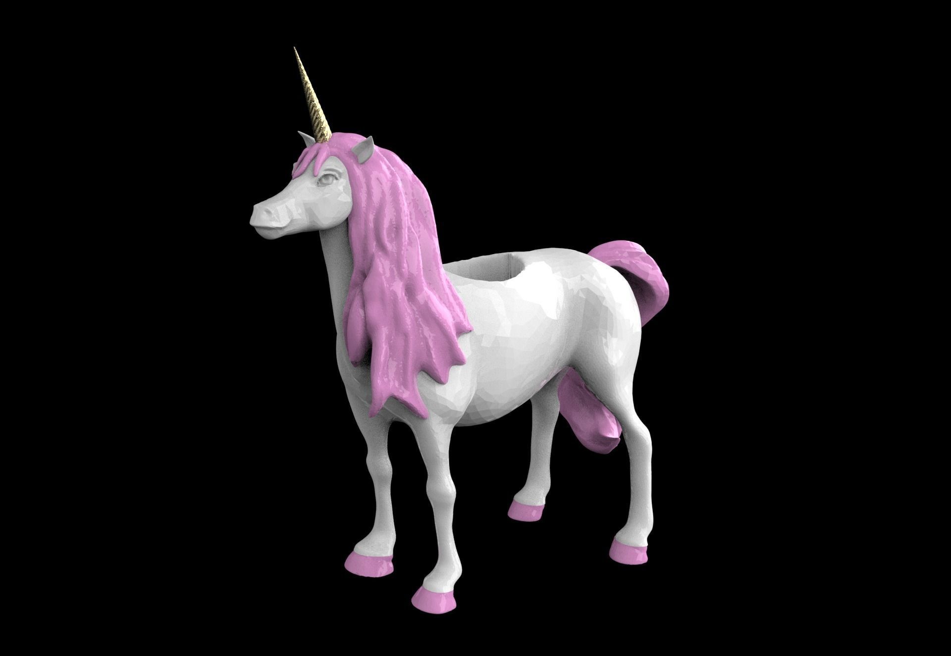 Unicorn pencil holder 3D print model_3
