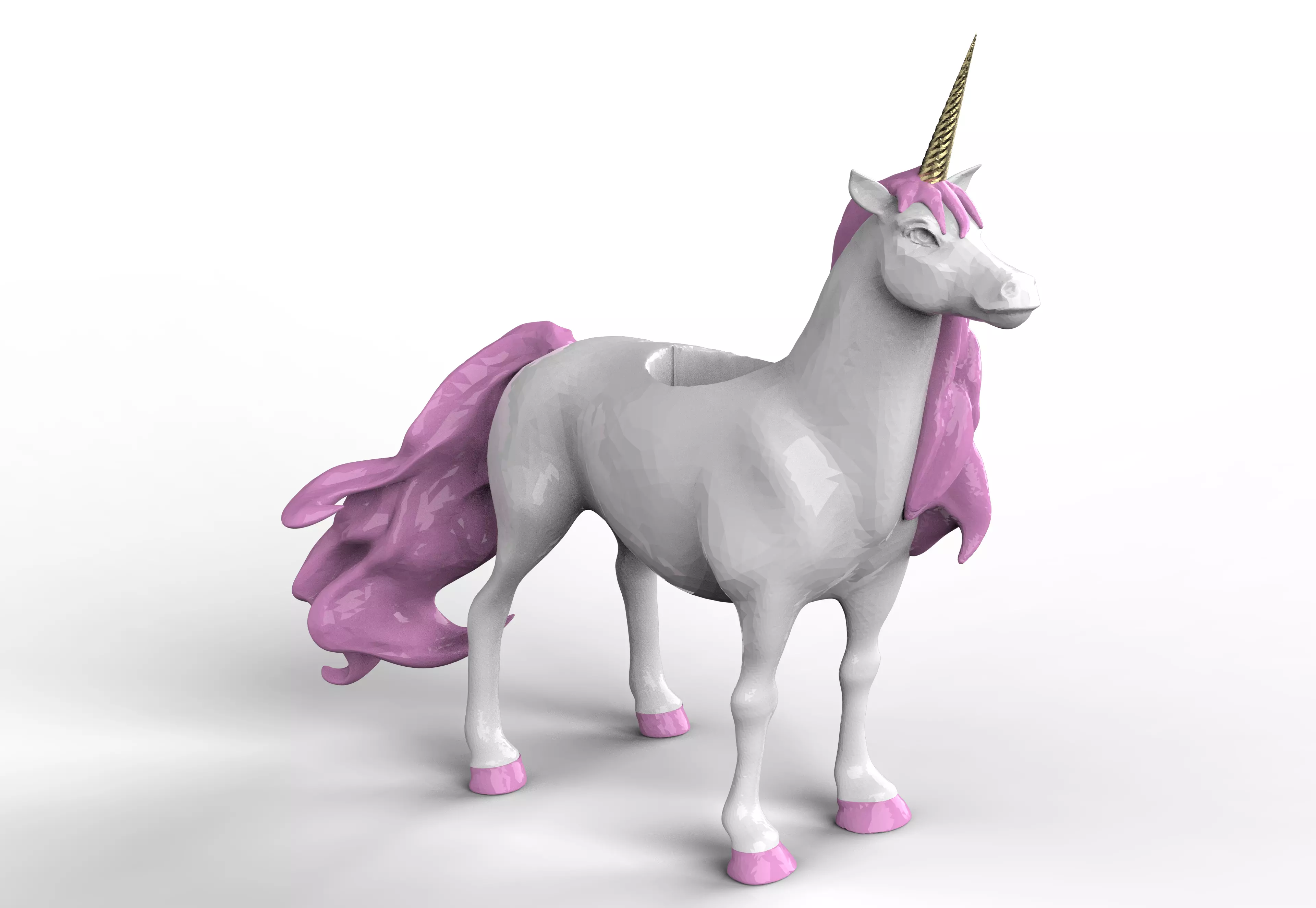 Unicorn pencil holder 3D print model_0