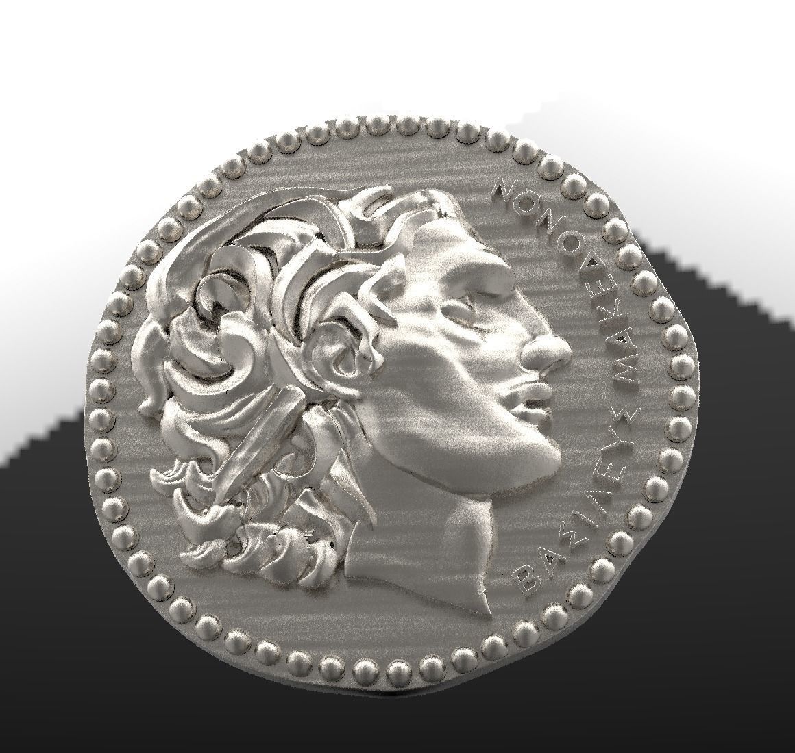 Alexander the great coin 3D print model_1