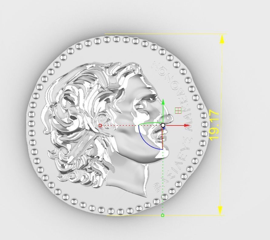 Alexander the great coin 3D print model_3