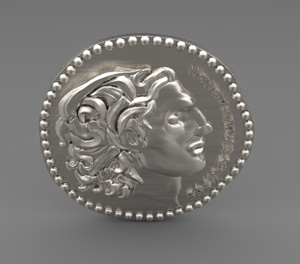 Alexander the great coin 3D print model_2