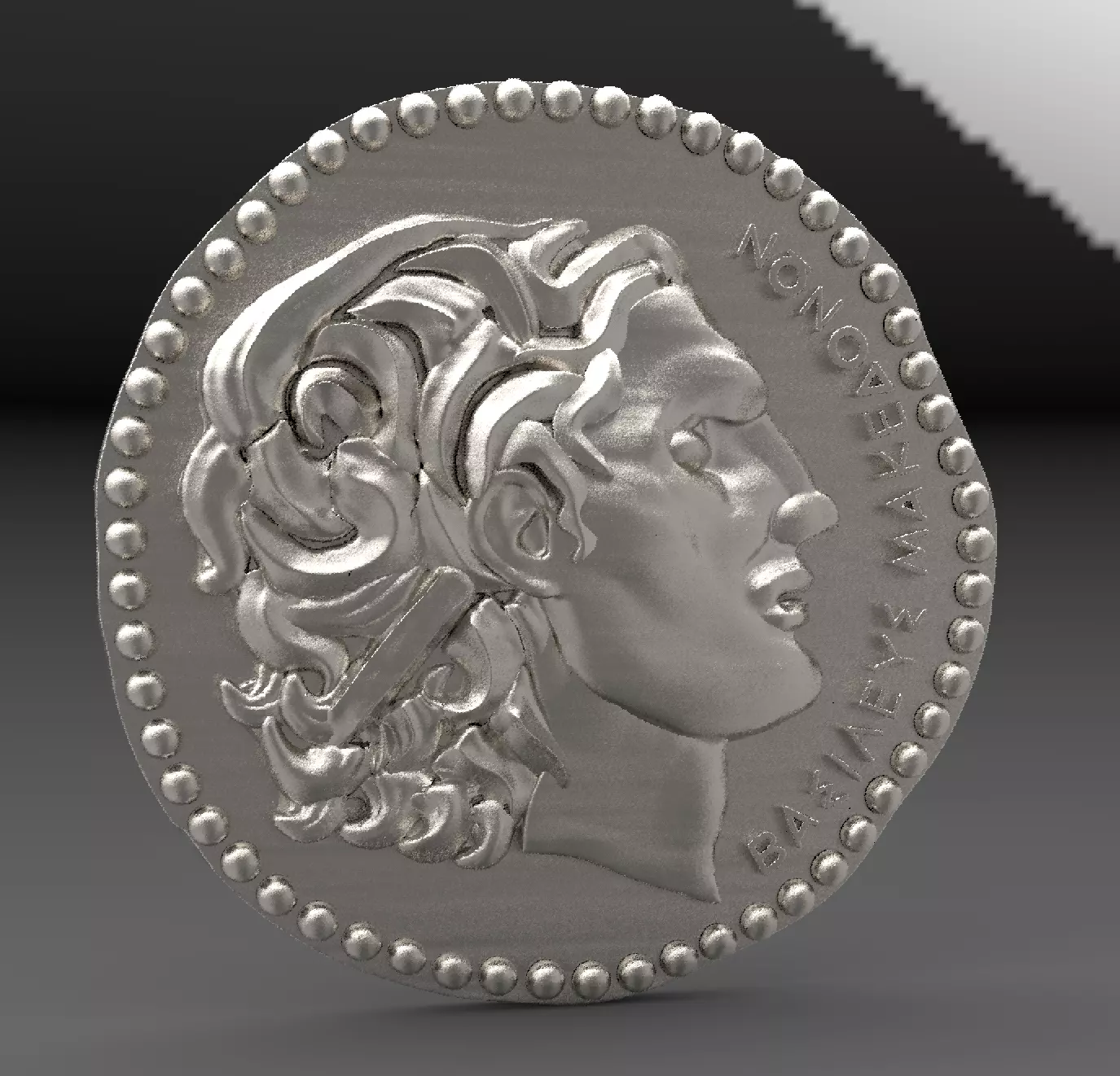 Alexander the great coin 3D print model_0