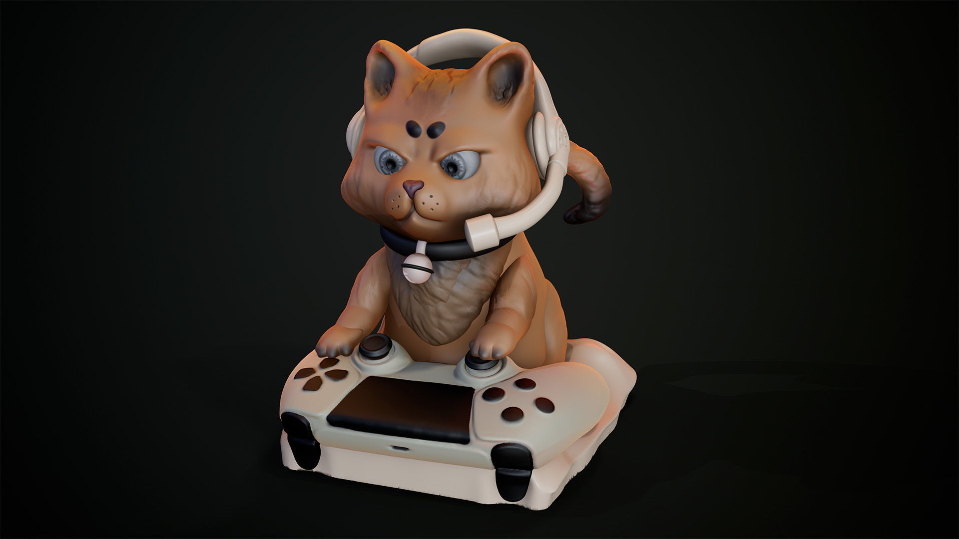 3D Print model - CAT GAMER 3D print model_14