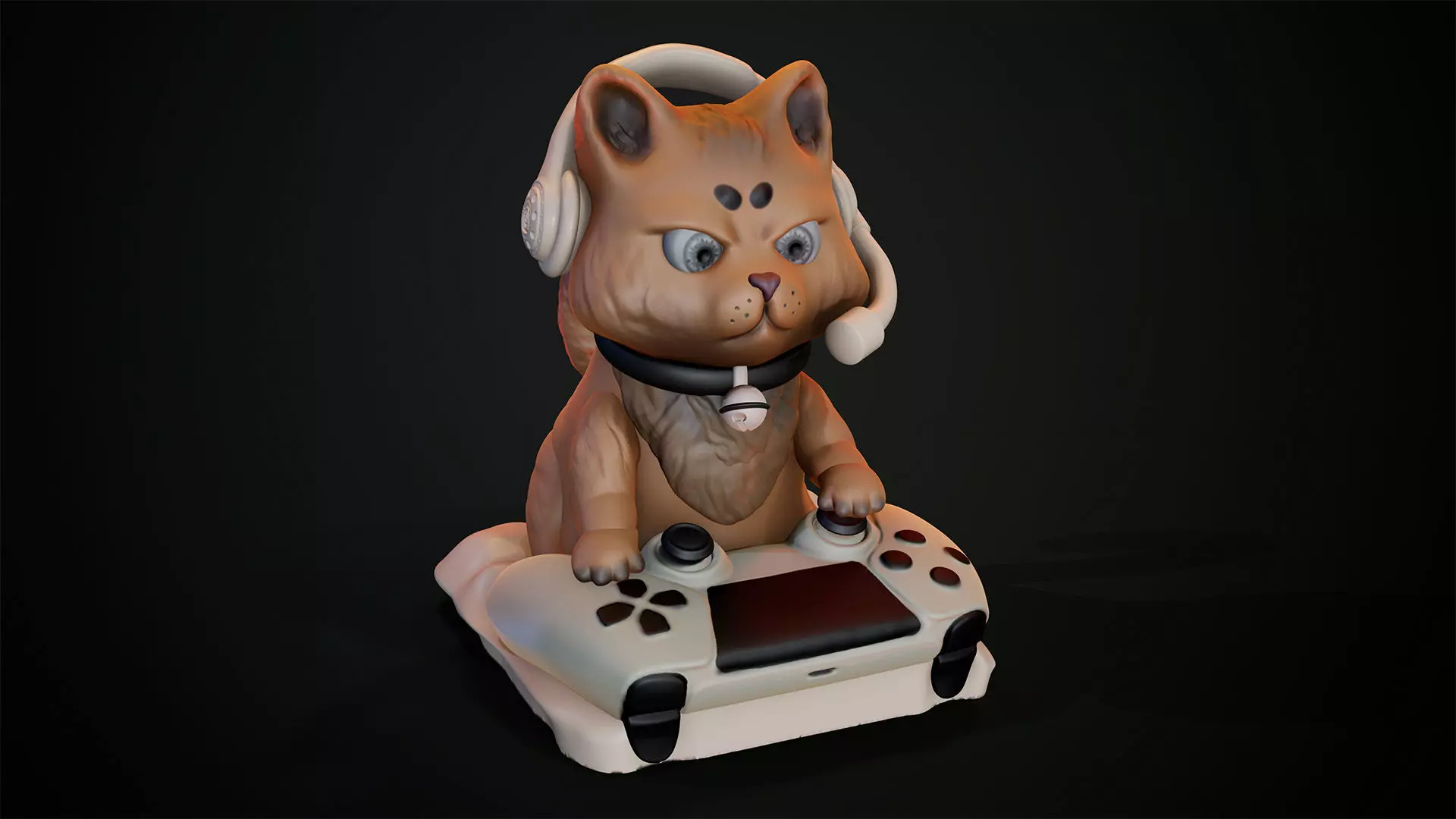 3D Print model - CAT GAMER 3D print model_0