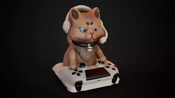 3D Print model - CAT GAMER