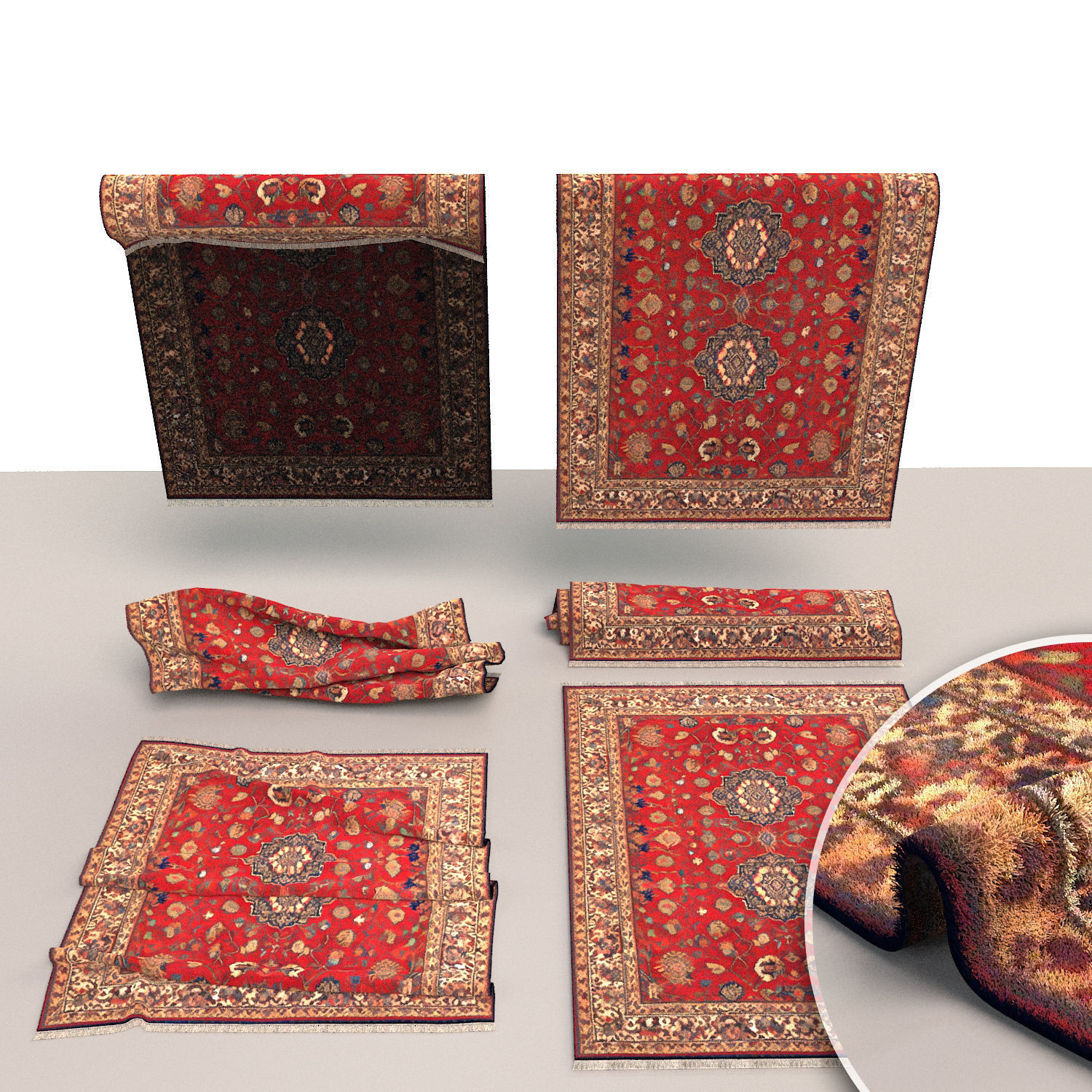 Persian carpet rug 004 3D model_1