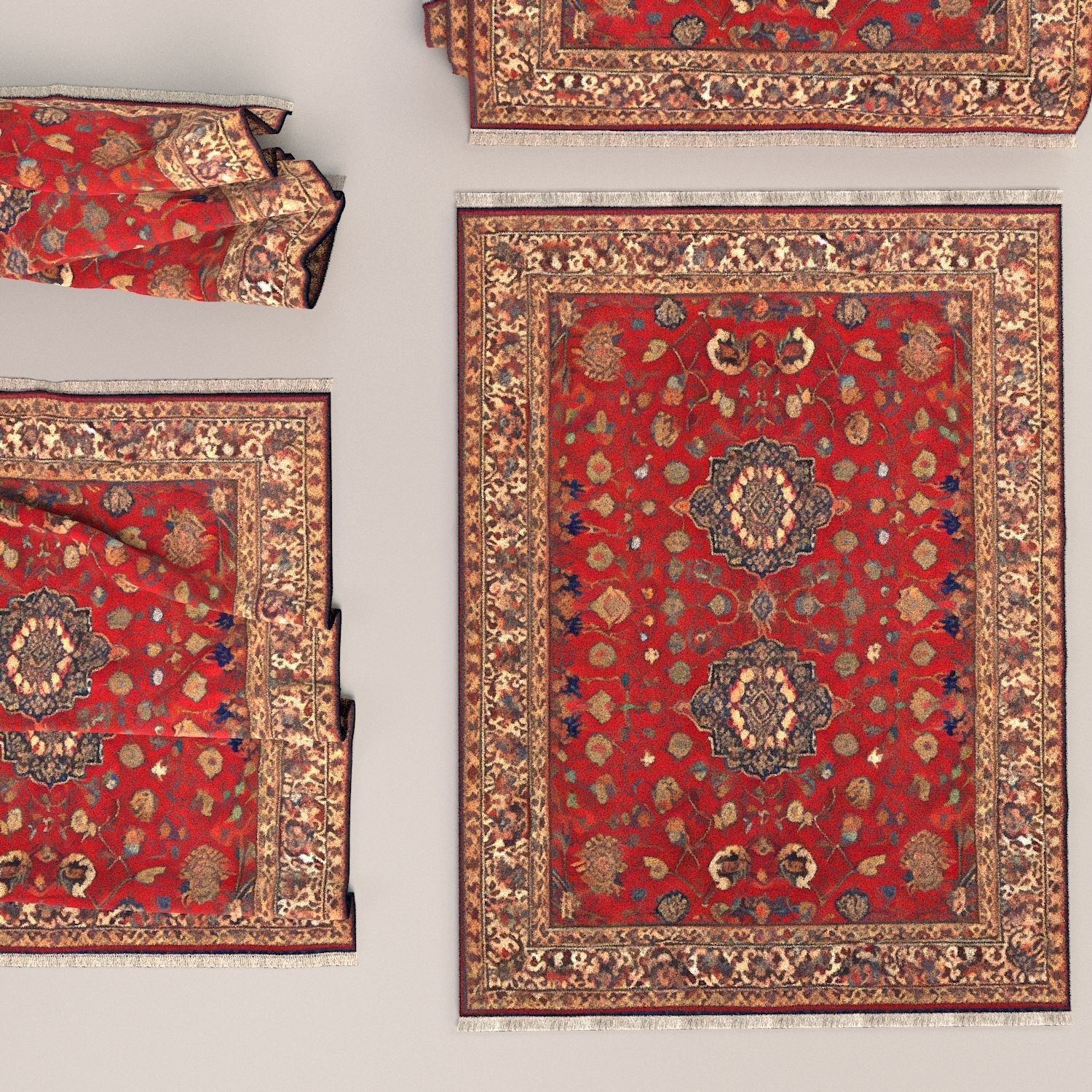 Persian carpet rug 004 3D model_3