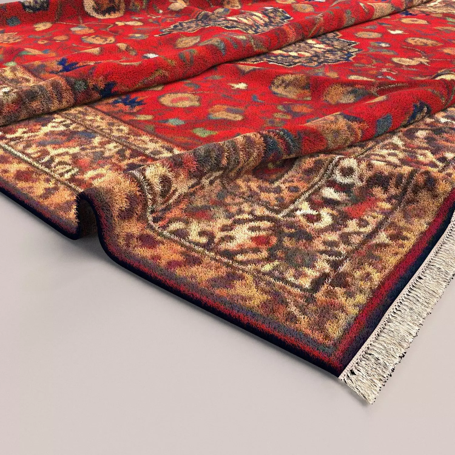 Persian carpet rug 004 3D model_0