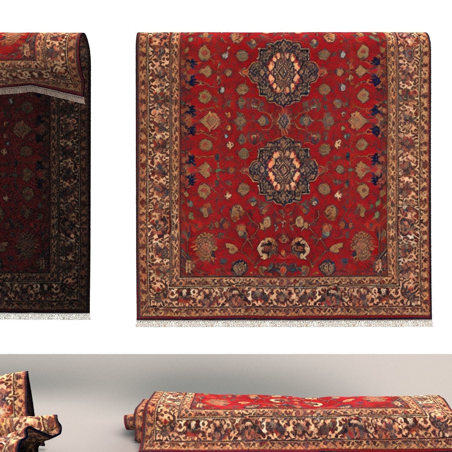 Persian carpet rug 004 3D model_5