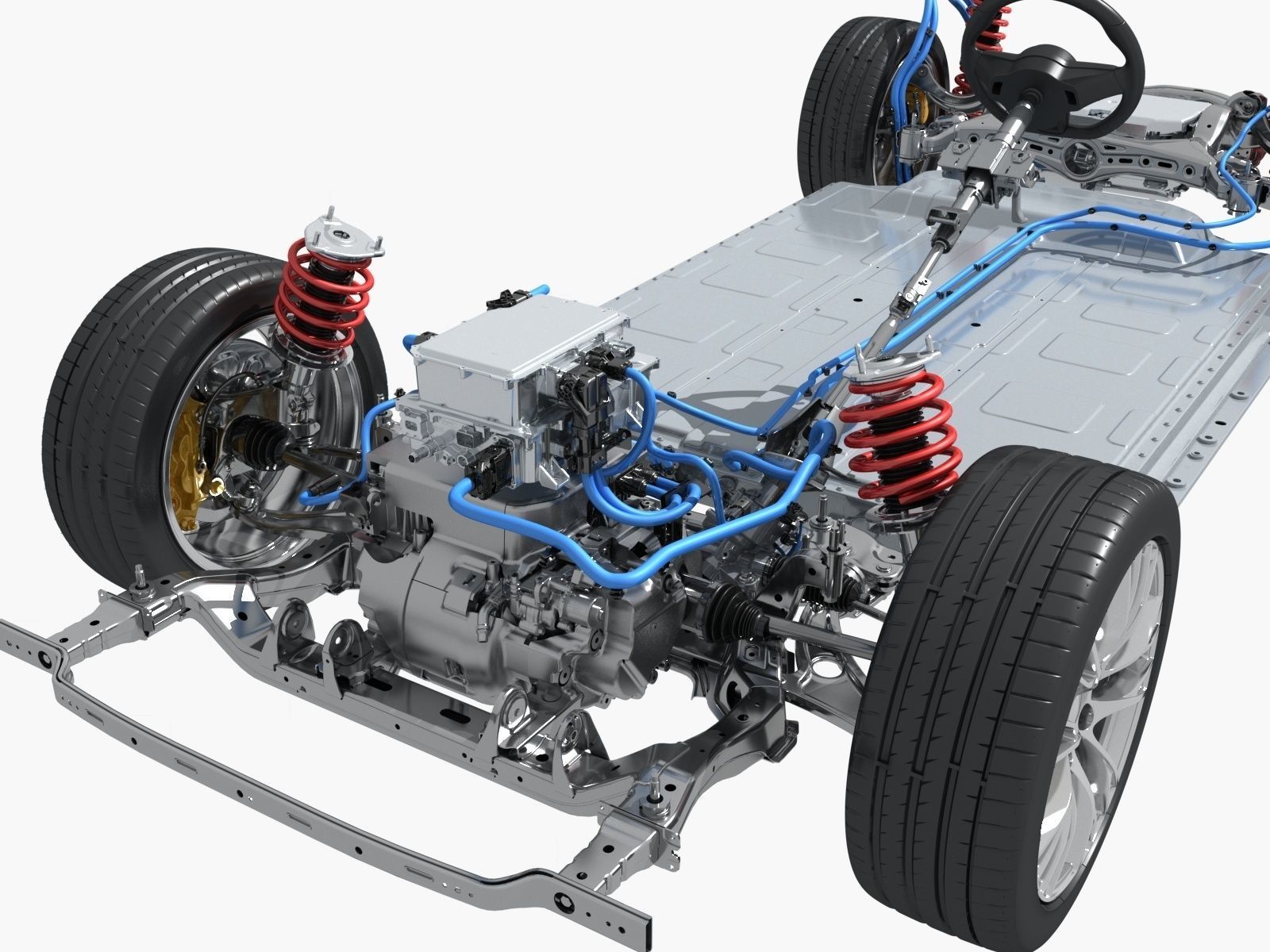Electric vehicle chassis 3D model_6