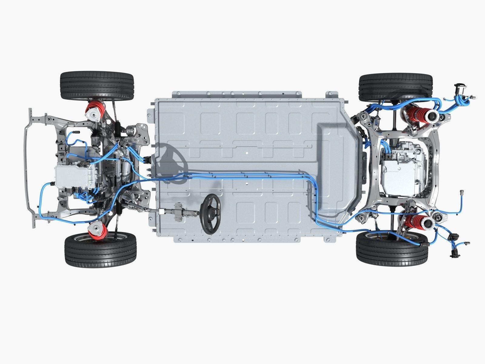 Electric vehicle chassis 3D model_3