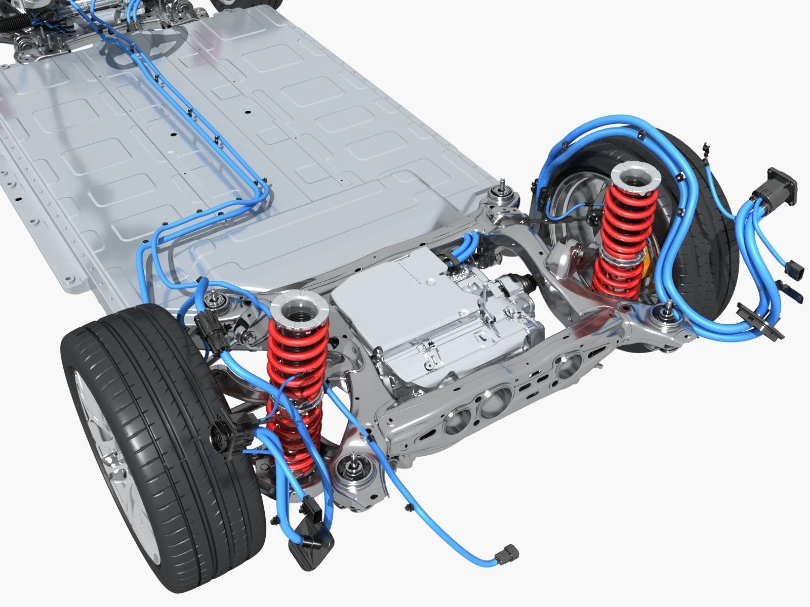 Electric vehicle chassis 3D model_8