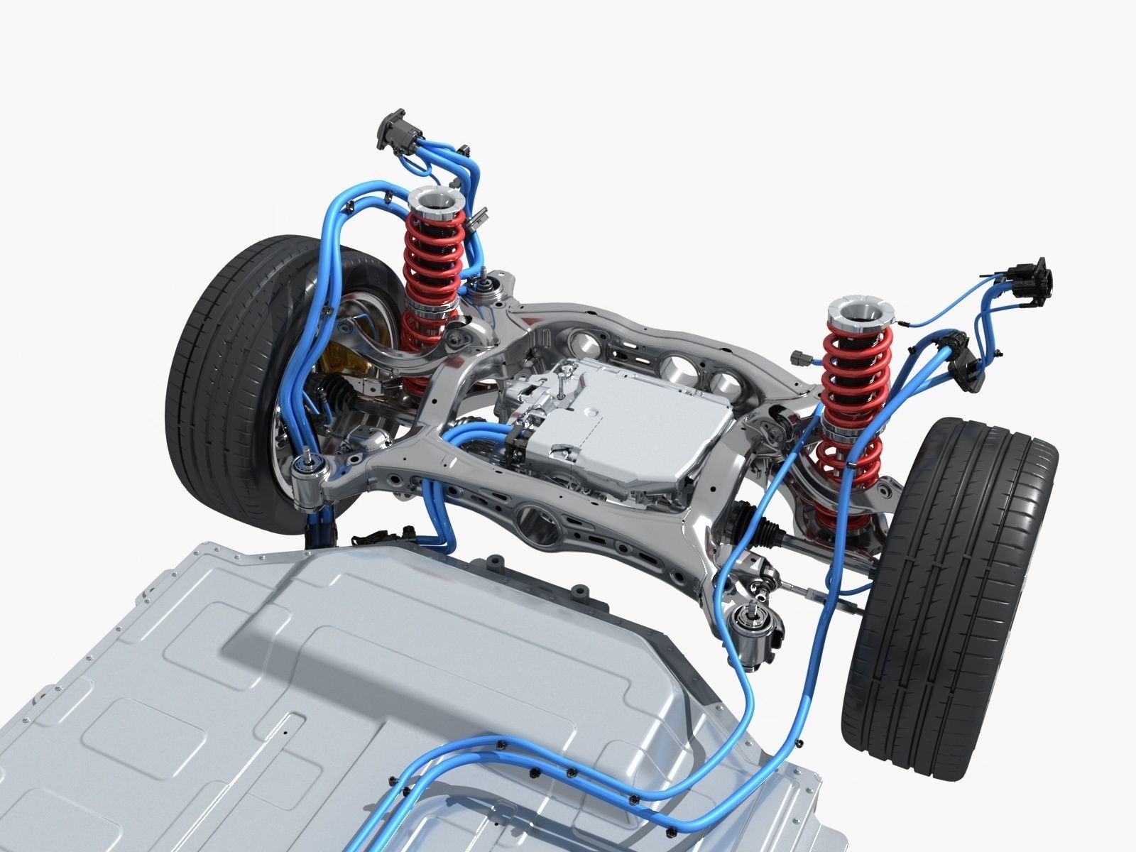 Electric vehicle chassis 3D model_7