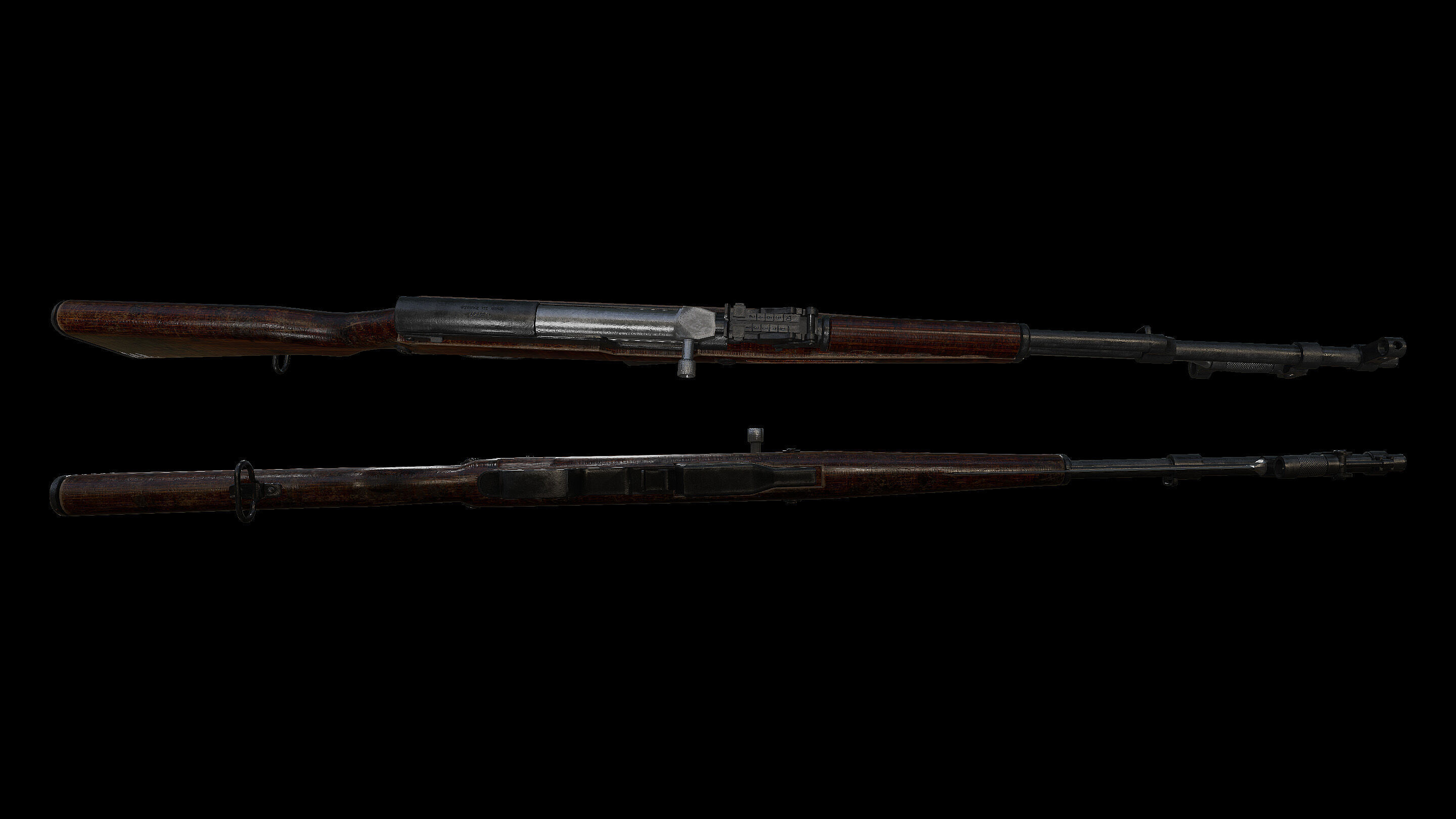 SKS Semi-Auto Soviet Rifle 3D model_6