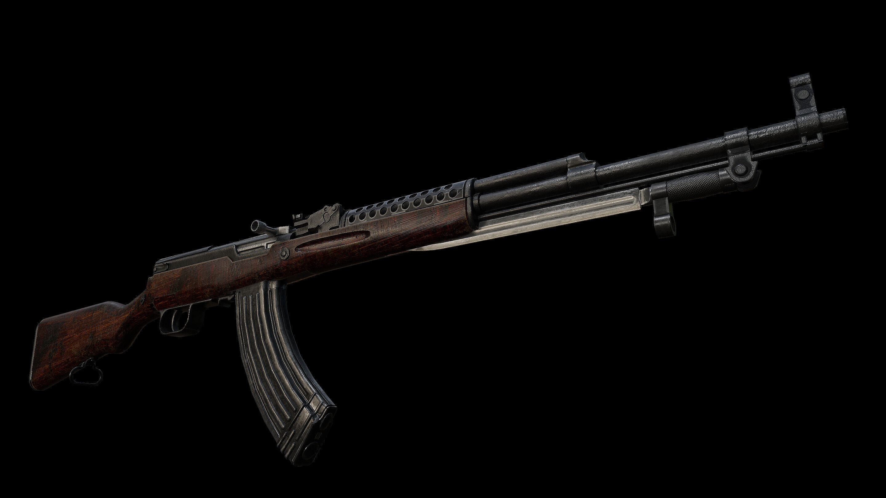 SKS Semi-Auto Soviet Rifle 3D model_3