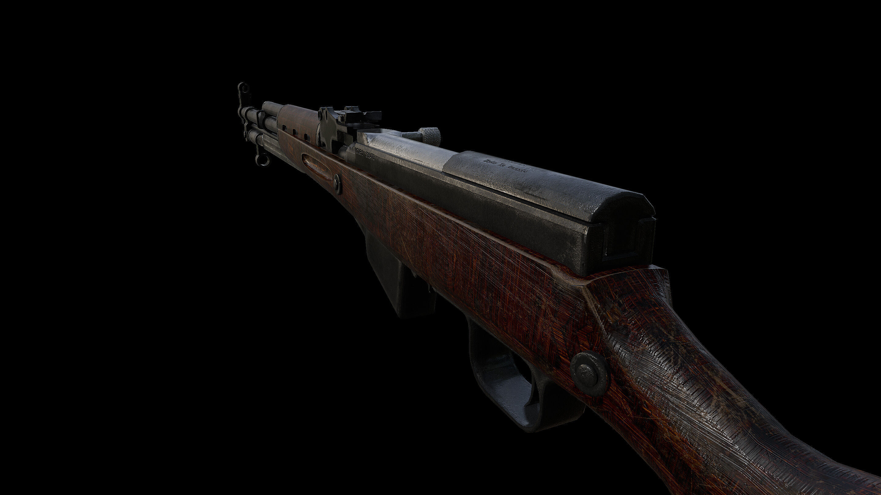 SKS Semi-Auto Soviet Rifle 3D model_5