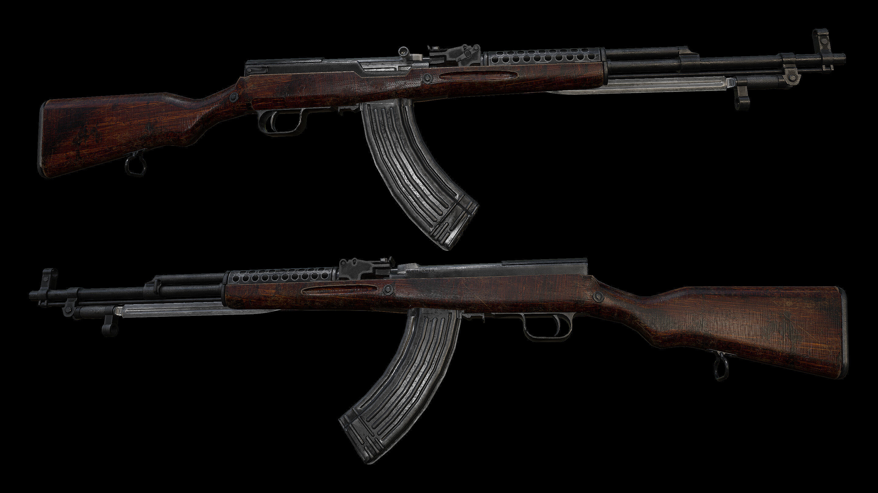 SKS Semi-Auto Soviet Rifle 3D model_1