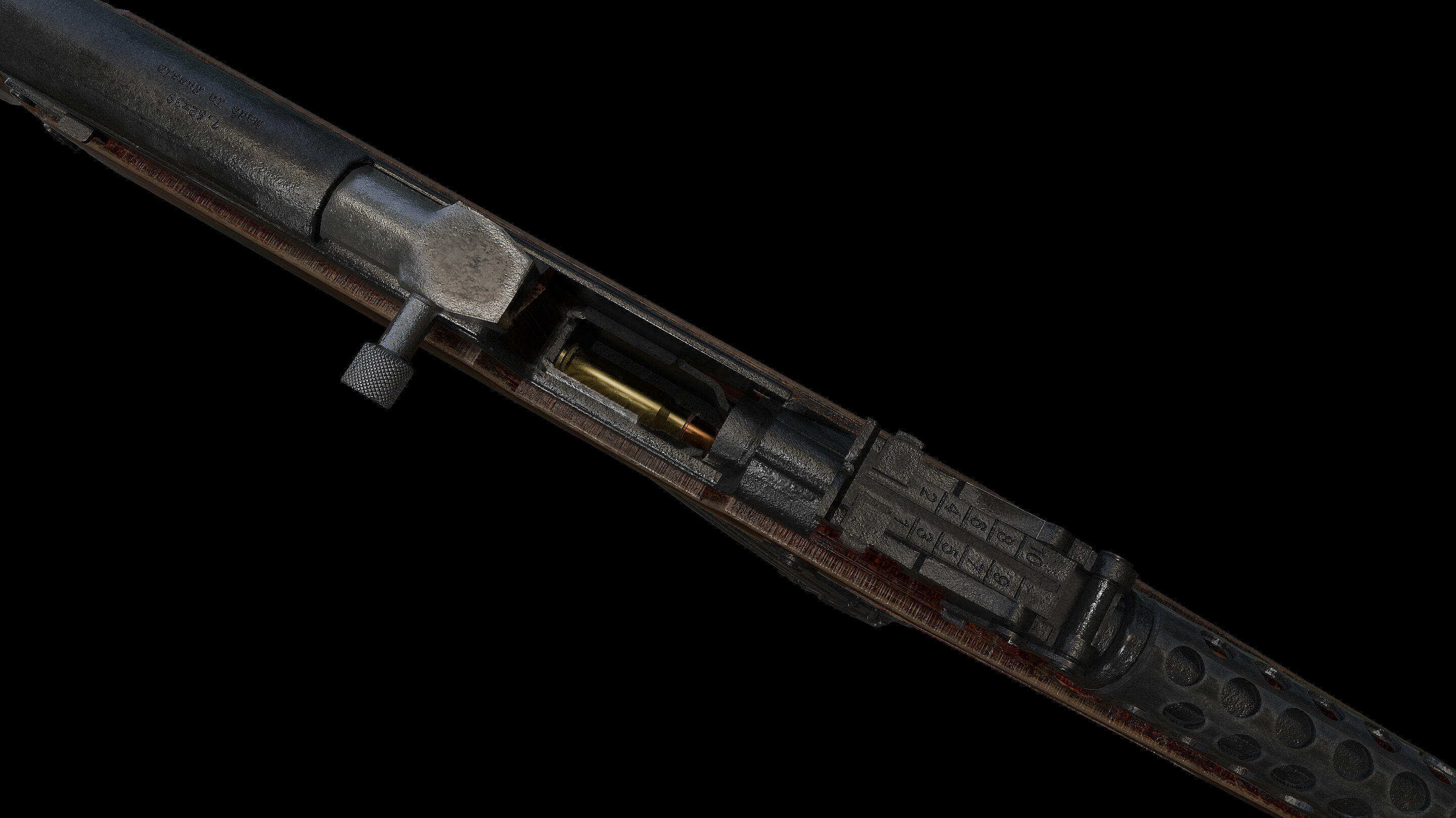 SKS Semi-Auto Soviet Rifle 3D model_4