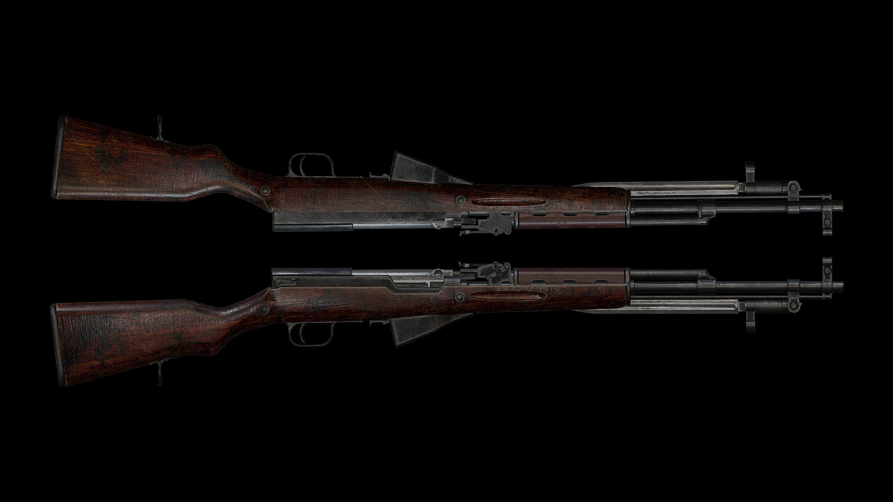 SKS Semi-Auto Soviet Rifle 3D model_7