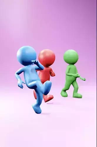 Low poly Stickman - Game Ready man Low-poly 3D model