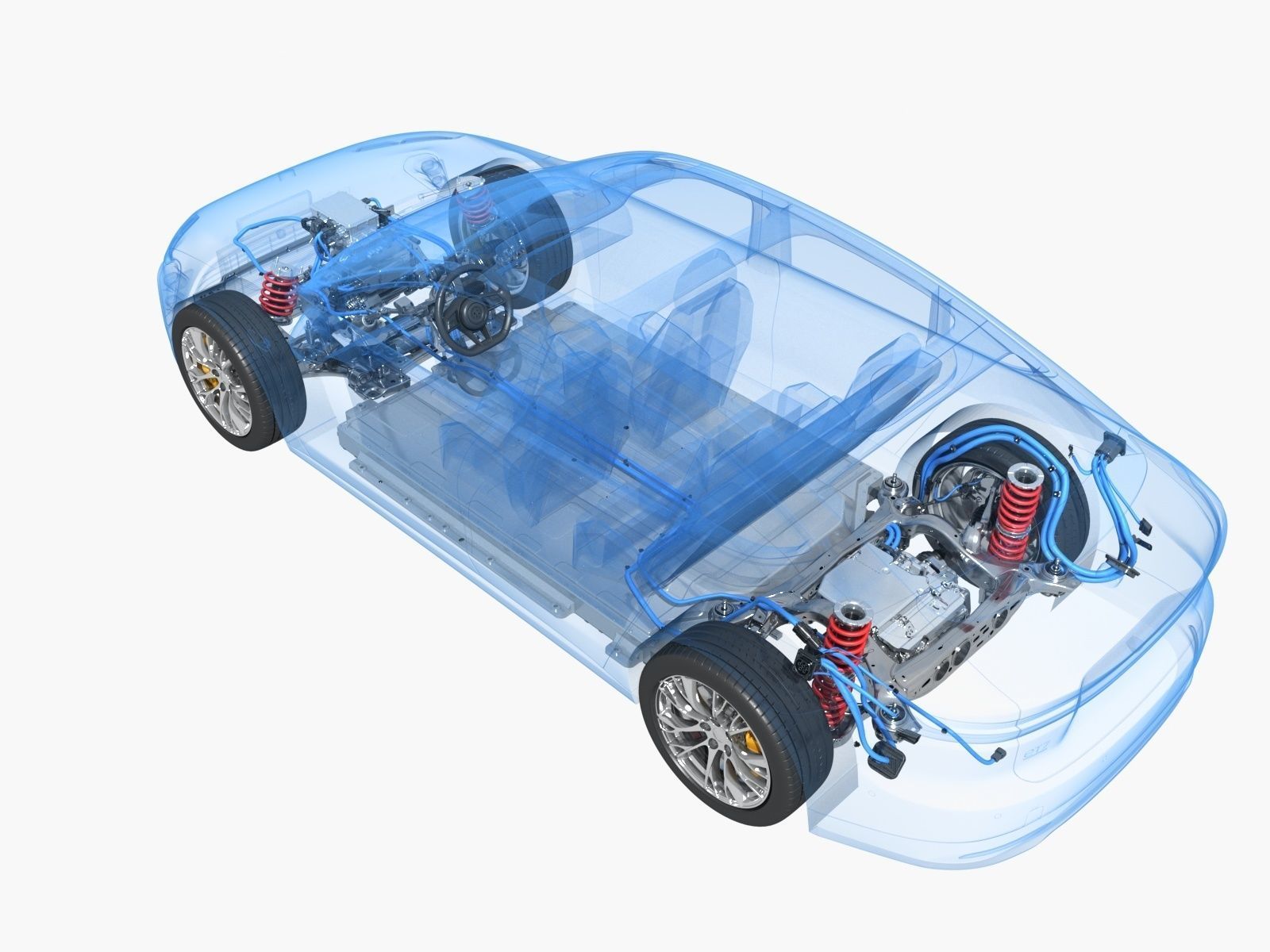 Electric car chassis X-ray 3D model_6