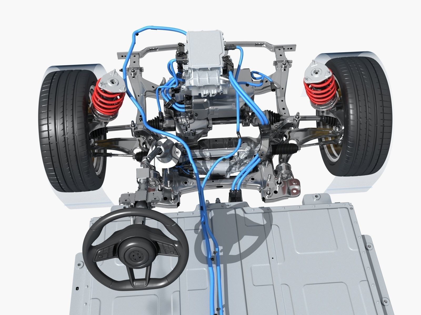 Electric car chassis X-ray 3D model_2